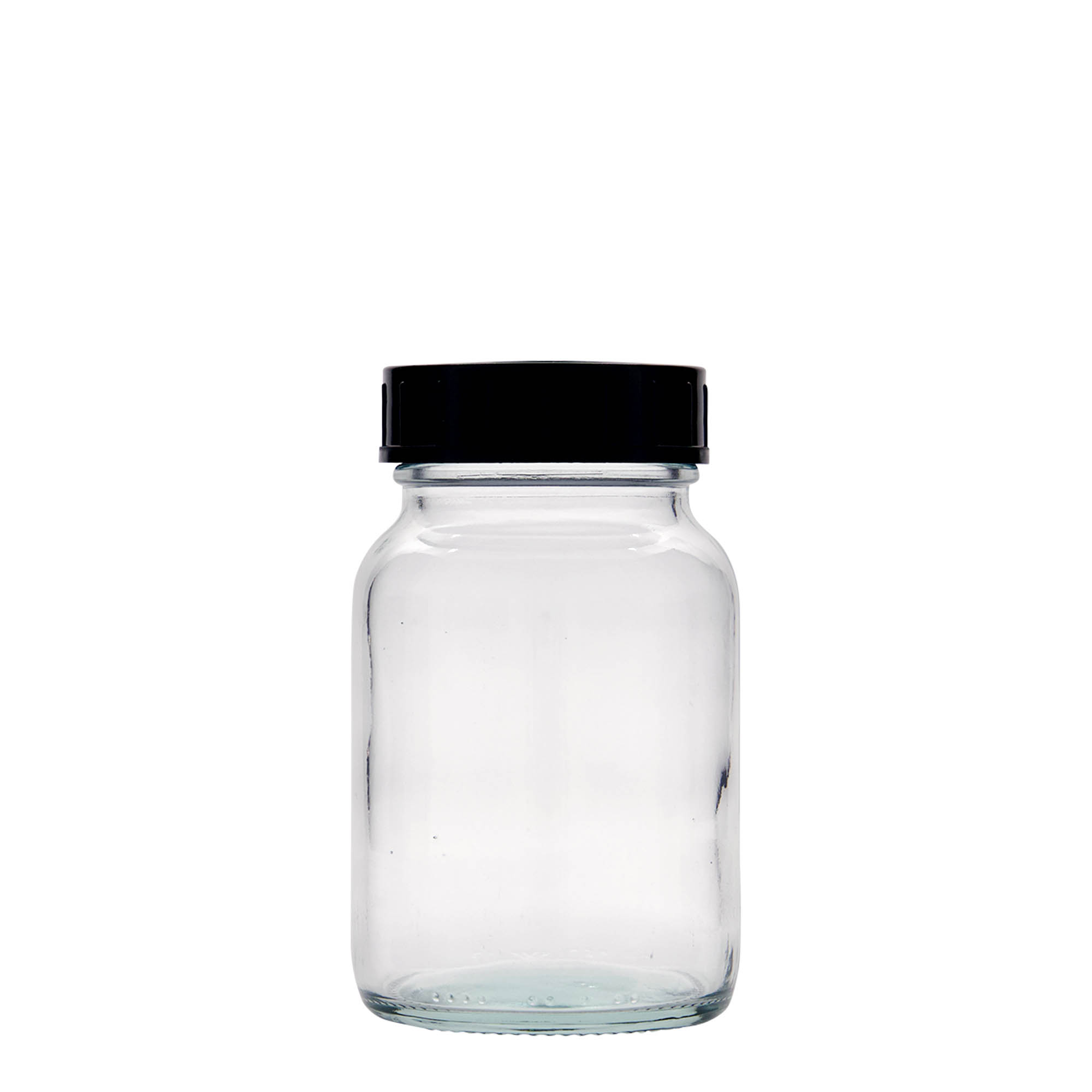 250 ml leveäkaulainen lasi, suuaukon koko: DIN 55