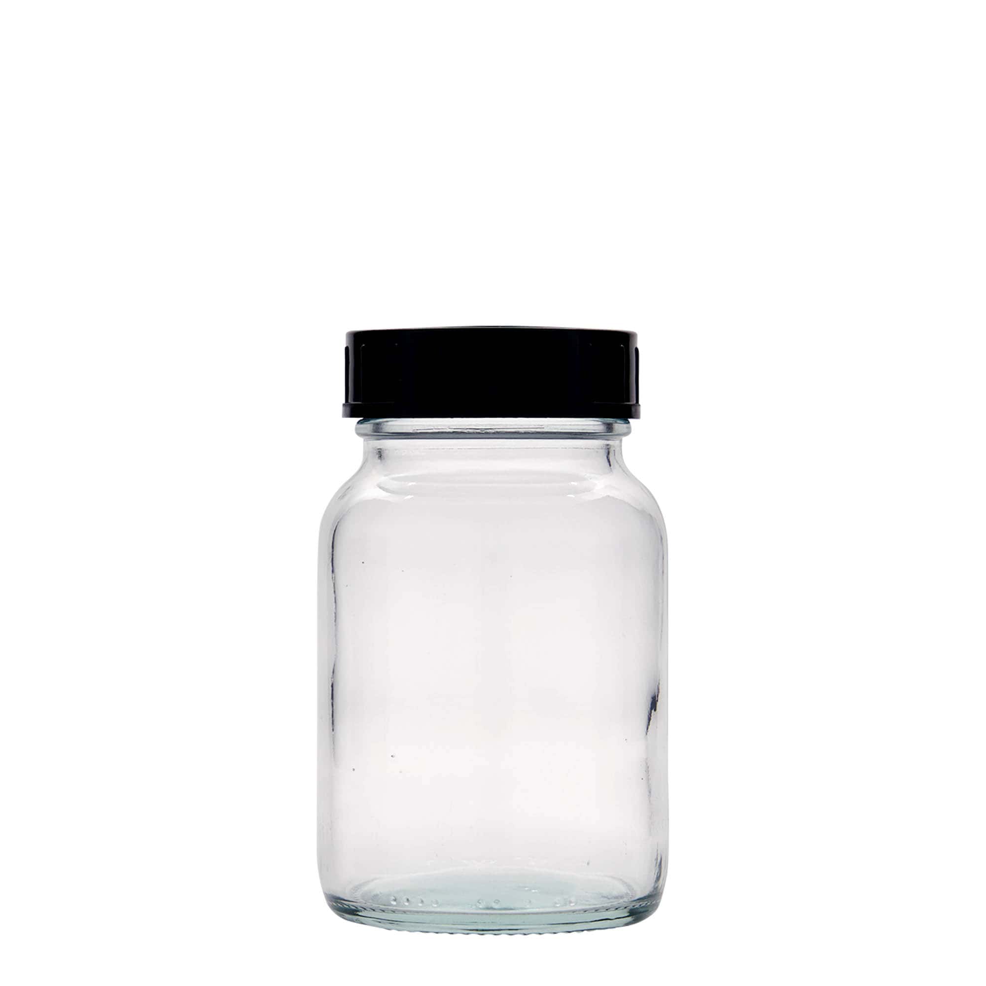 250 ml leveäkaulainen lasi, suuaukon koko: DIN 55