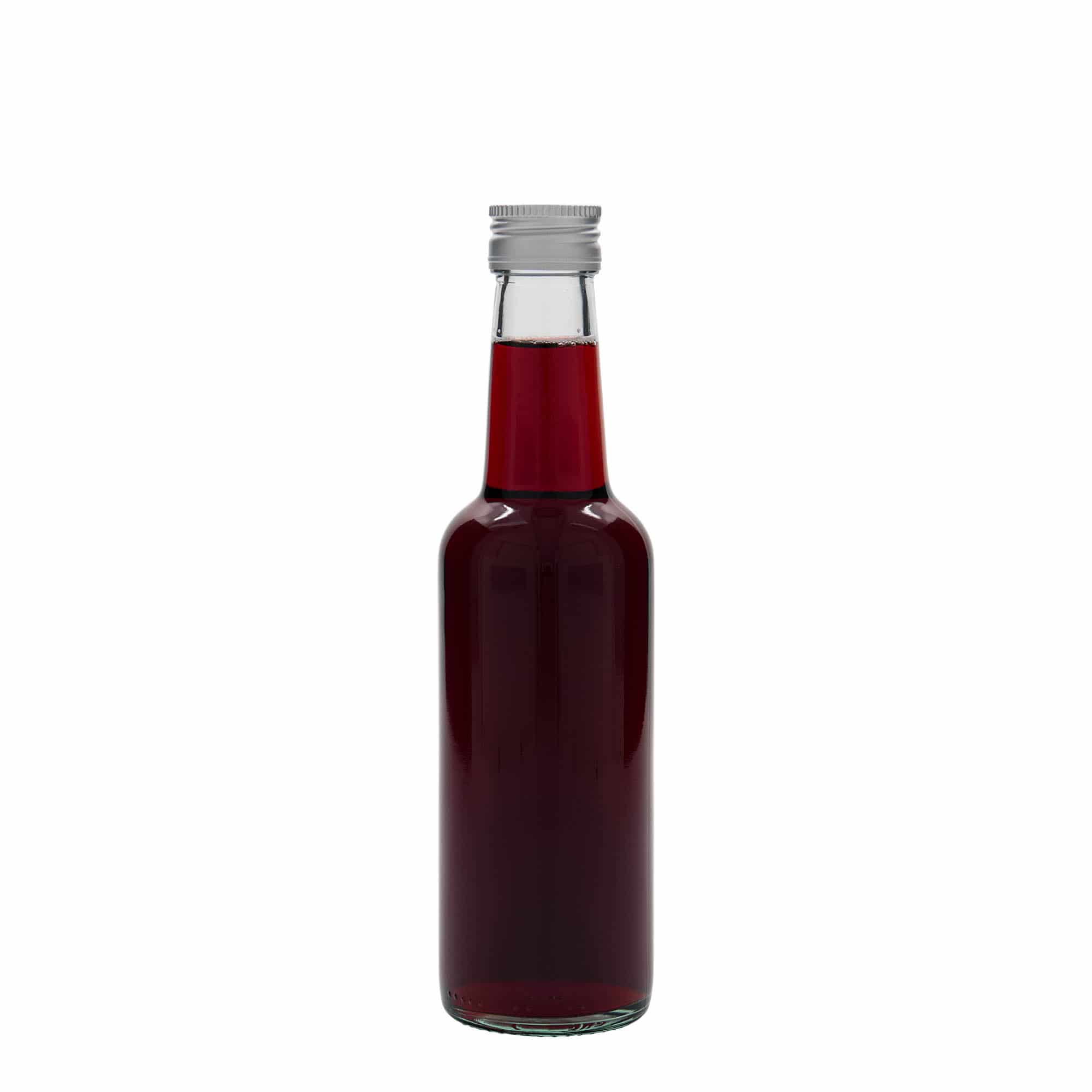 250 ml lasipullo suorakauluksella, suuaukko: PP 28