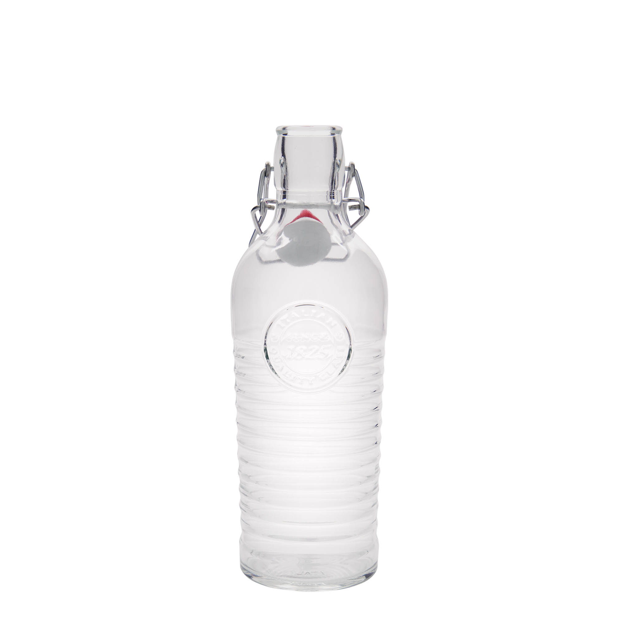 750 ml lasipullo ”Officina 1825”, suuaukko: lukittava sanka