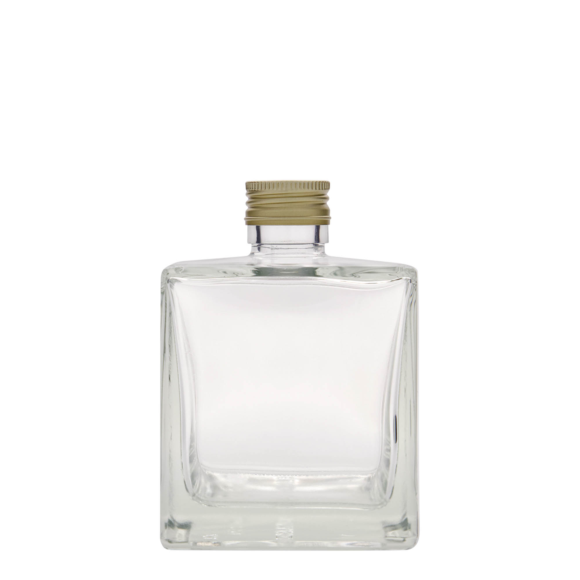 500 ml lasipullo 'Cube', neliömäinen, suuaukko: PP 31,5