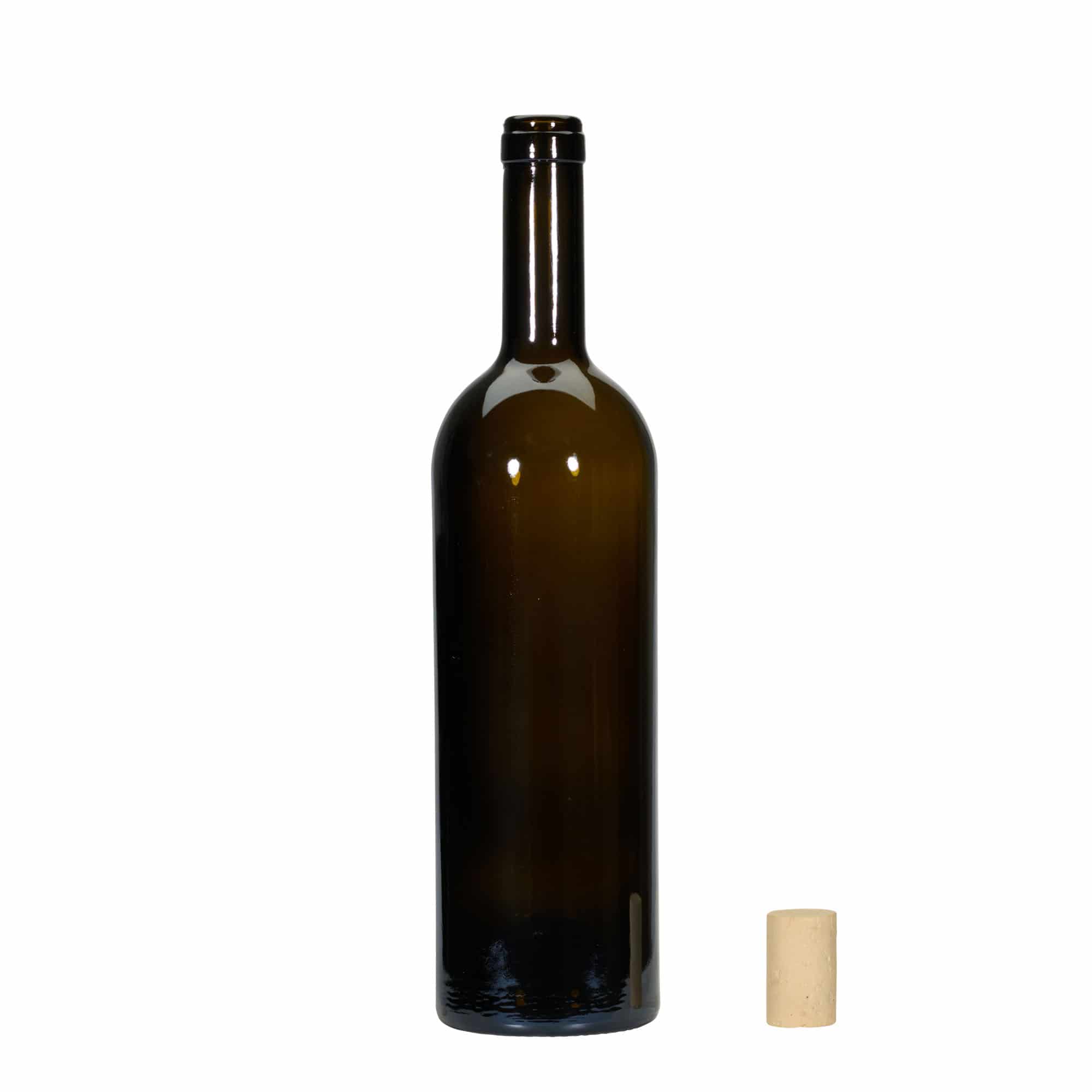 750 ml viinipullo 'Golia', antiikinvihreä, suu: korkki