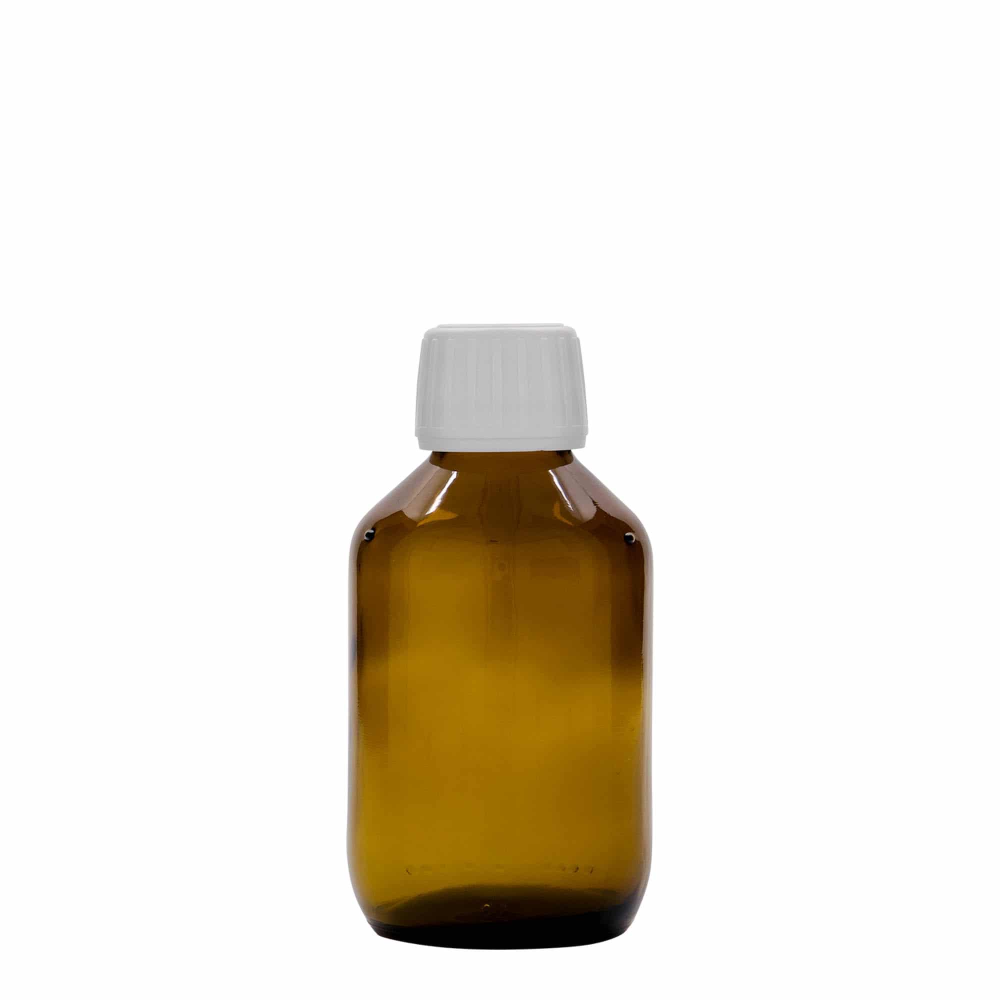 150 ml lääkepullo, ruskea, lasi, suu: PP 28