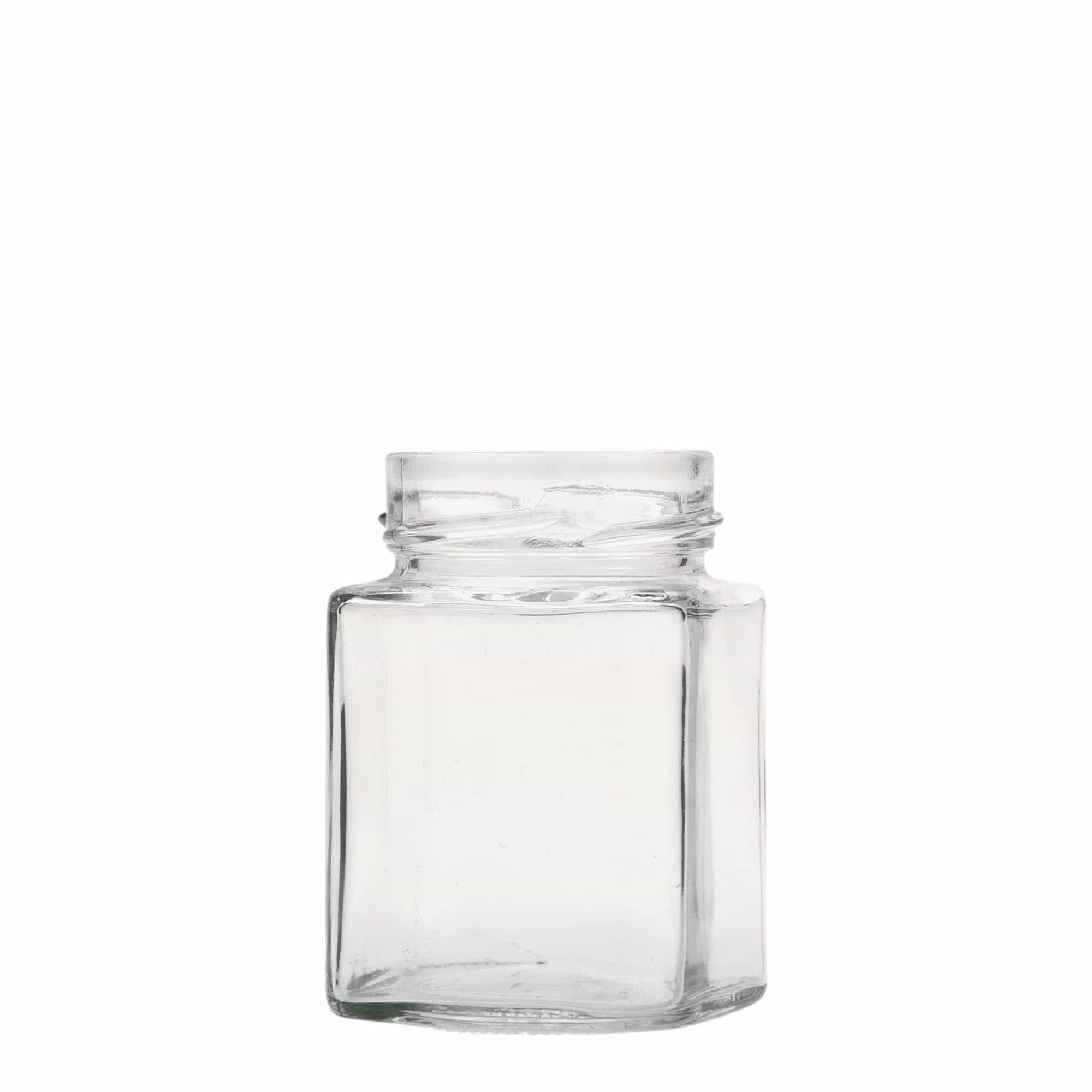212 ml nelikulmainen lasi 'Funny', suuaukko: Deep-Twist-Off (DTO 58)