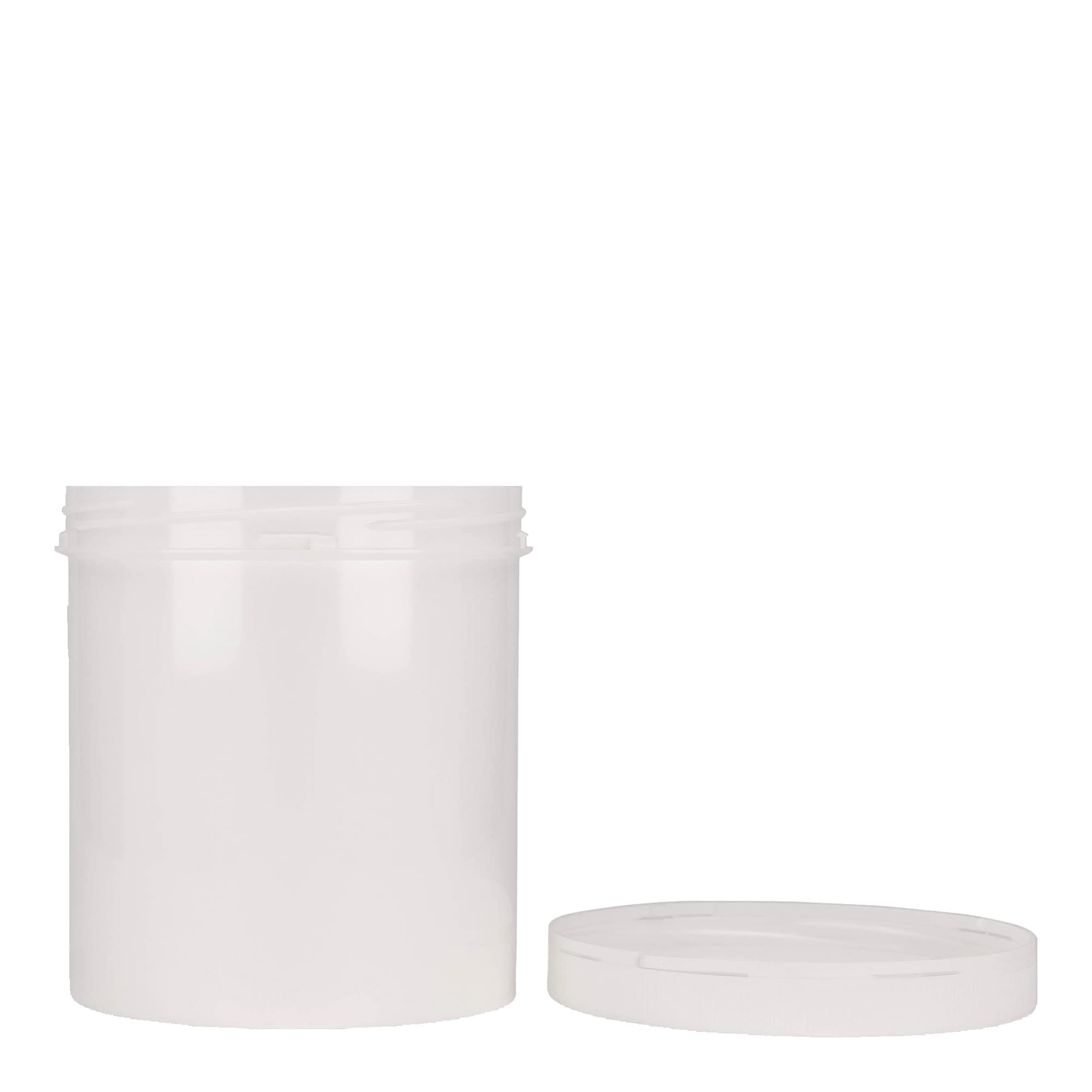1.000 ml muovipurkki 'Securilock', PP, valkoinen, suuaukko: ruuvikorkki