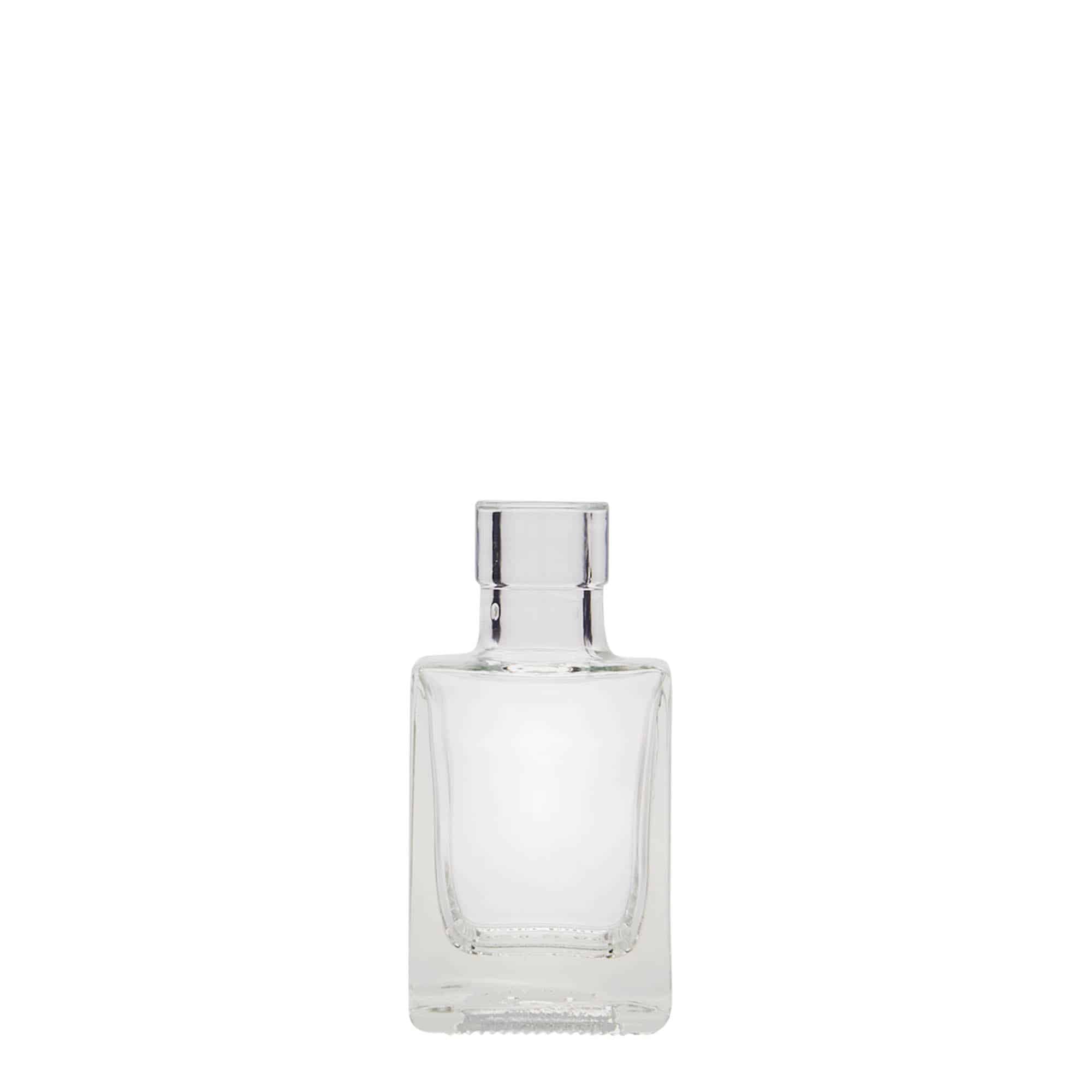 50 ml lasipullo 'Cube', neliö, suu: korkki 50 ml lasipullo 'Cube', neliö, suu: korkki