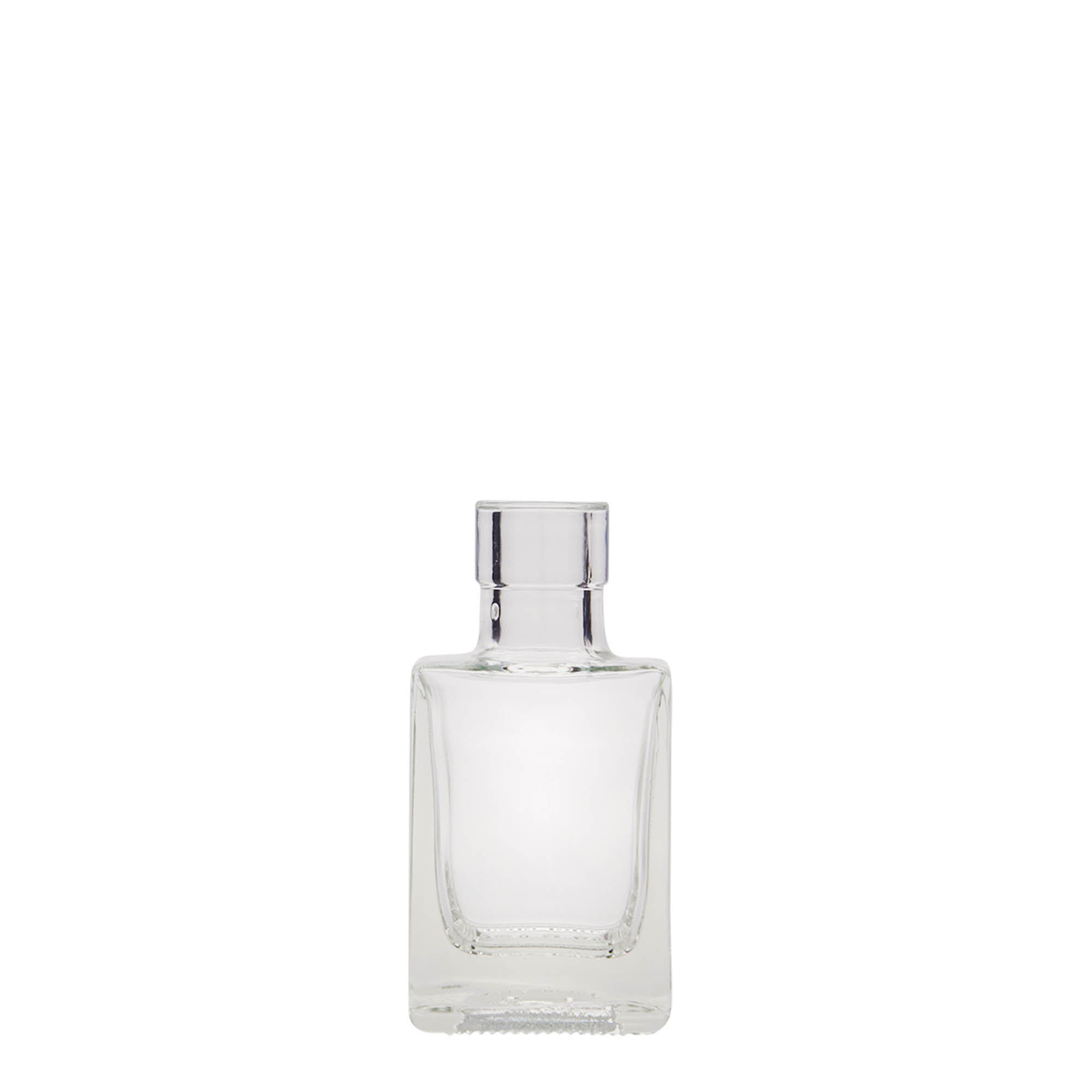 50 ml lasipullo 'Cube', neliömäinen, suuaukko: korkki