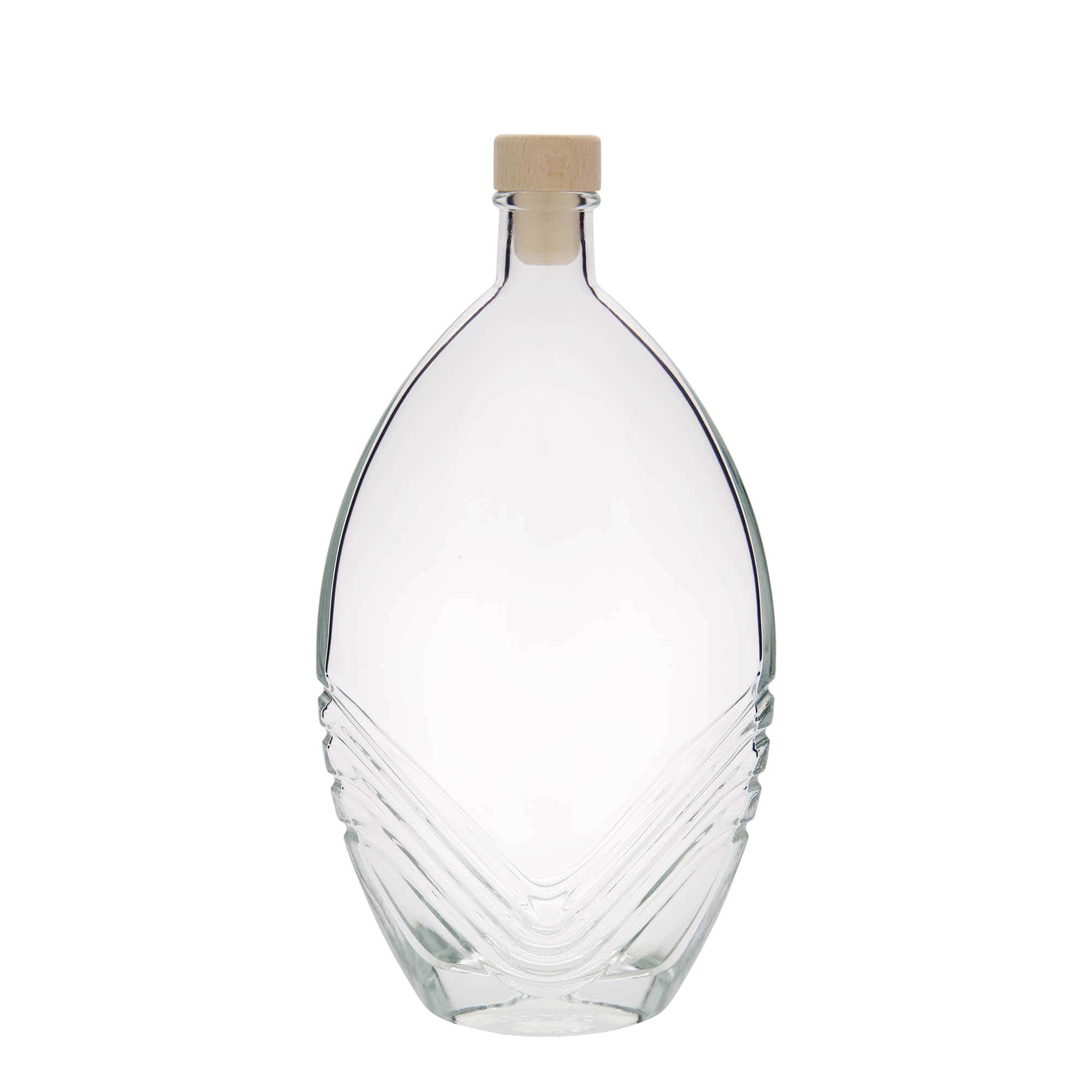 500 ml lasipullo 'Florence', soikea, suu: korkki