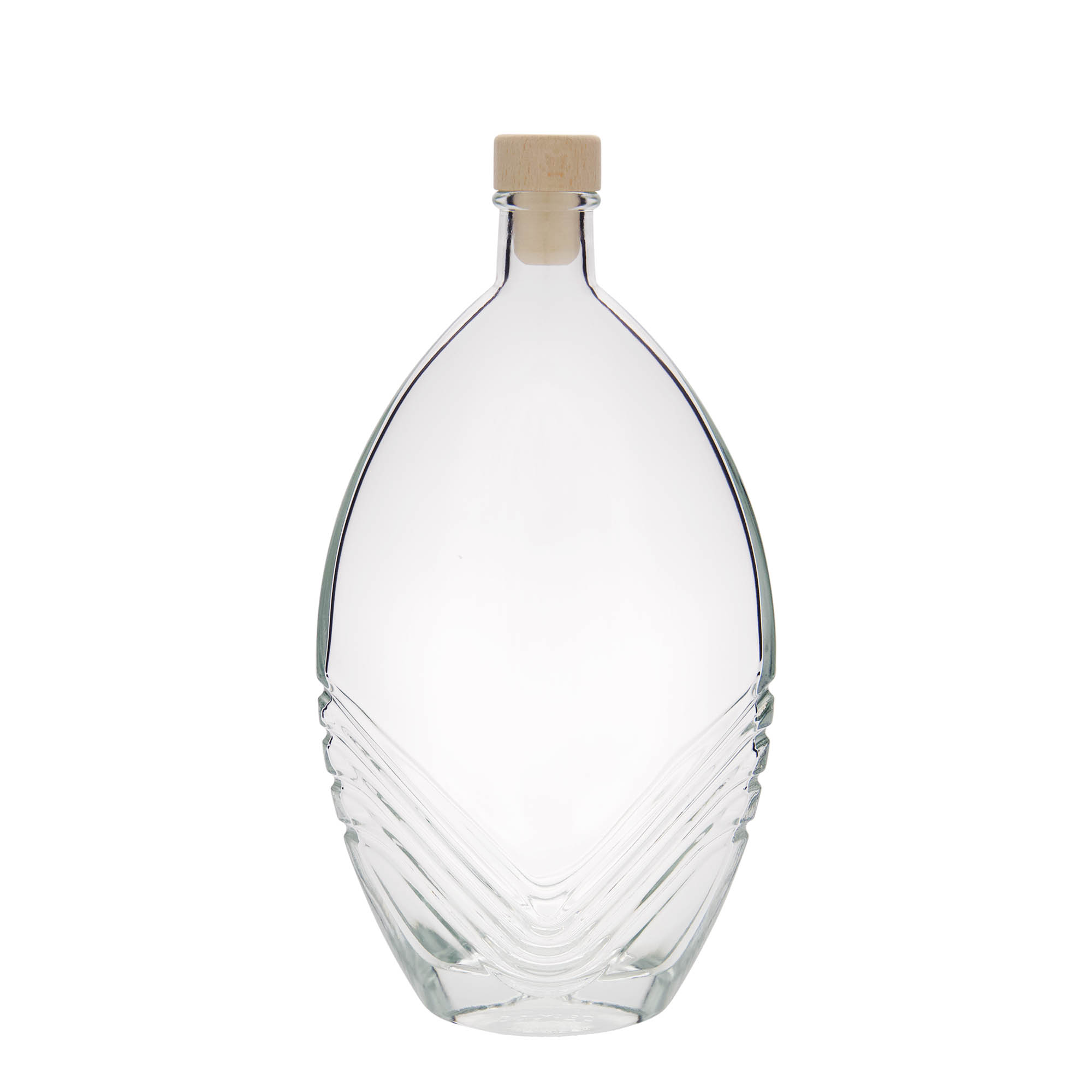 500 ml lasipullo 'Florence', ovaali, suuaukko: korkki