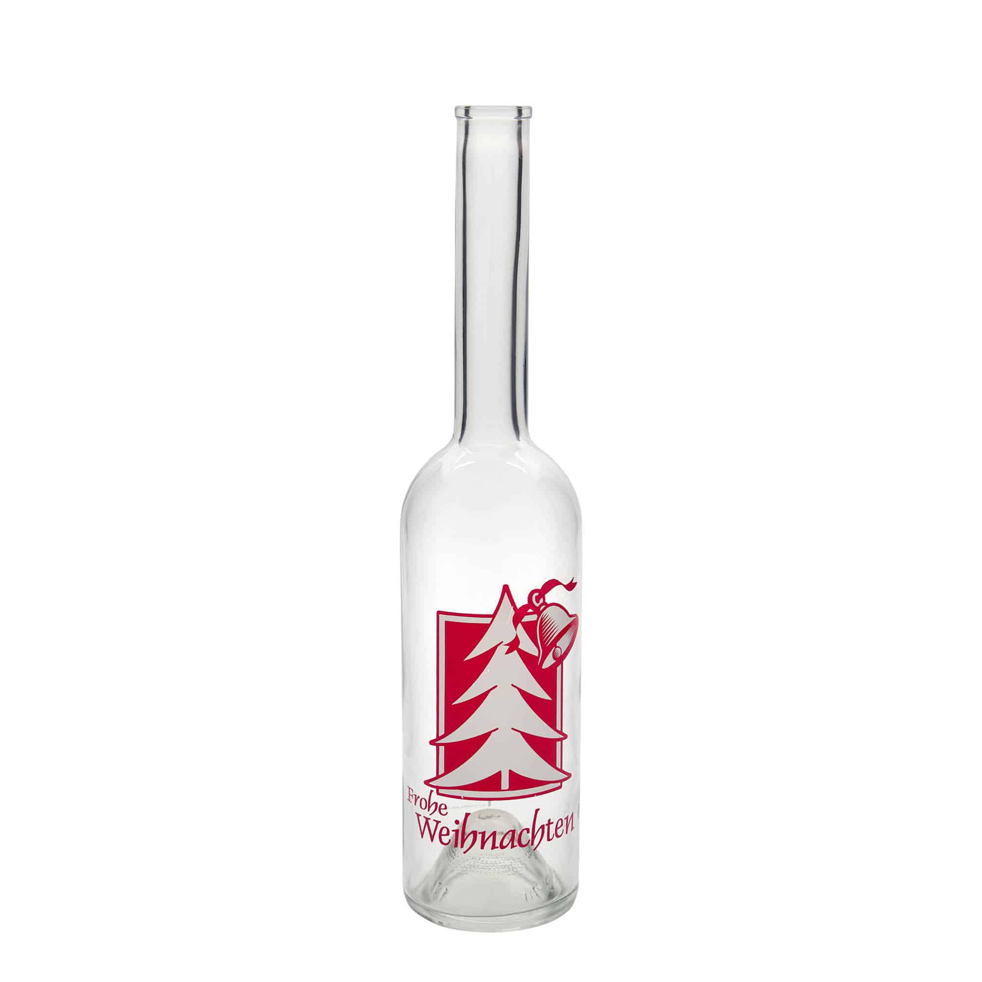 500 ml lasipullo 'Opera', kuvitus: joulutervehdys, suuaukko: korkki