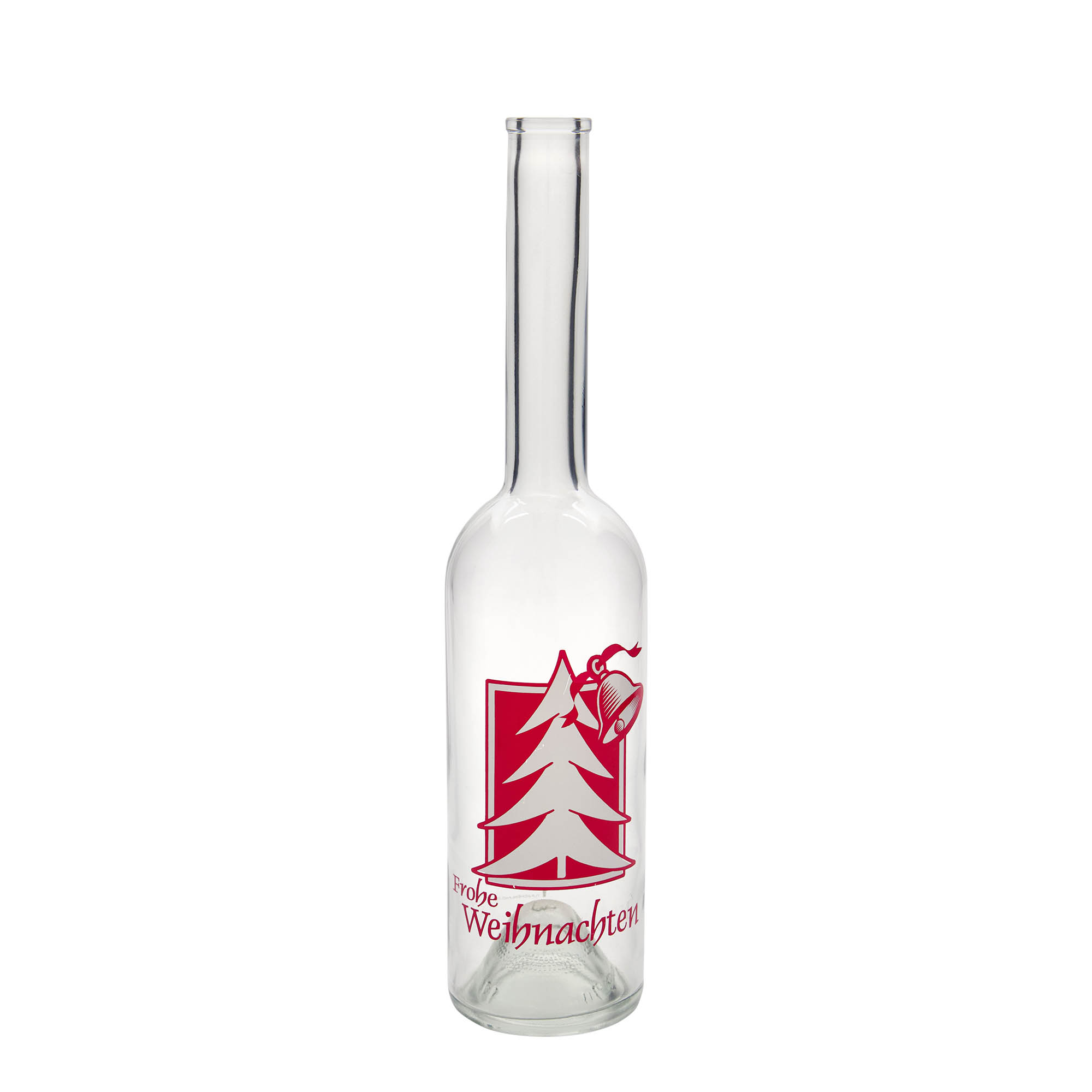 500 ml lasipullo 'Opera', kuvitus: joulutervehdys, suuaukko: korkki