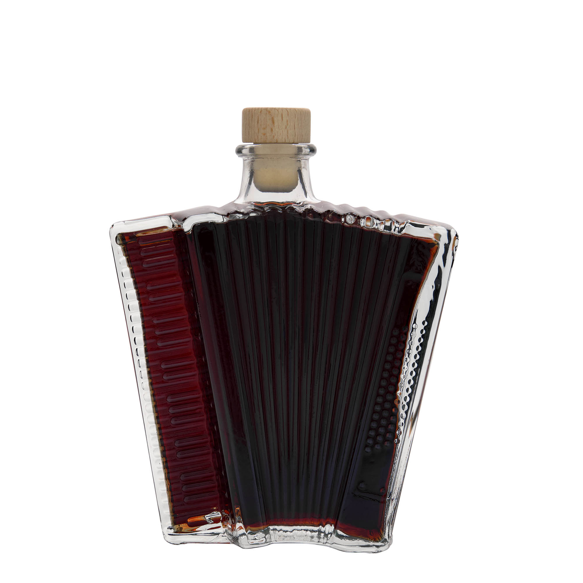 500 ml lasipullo ”Harmonikka”, suuaukko: korkki