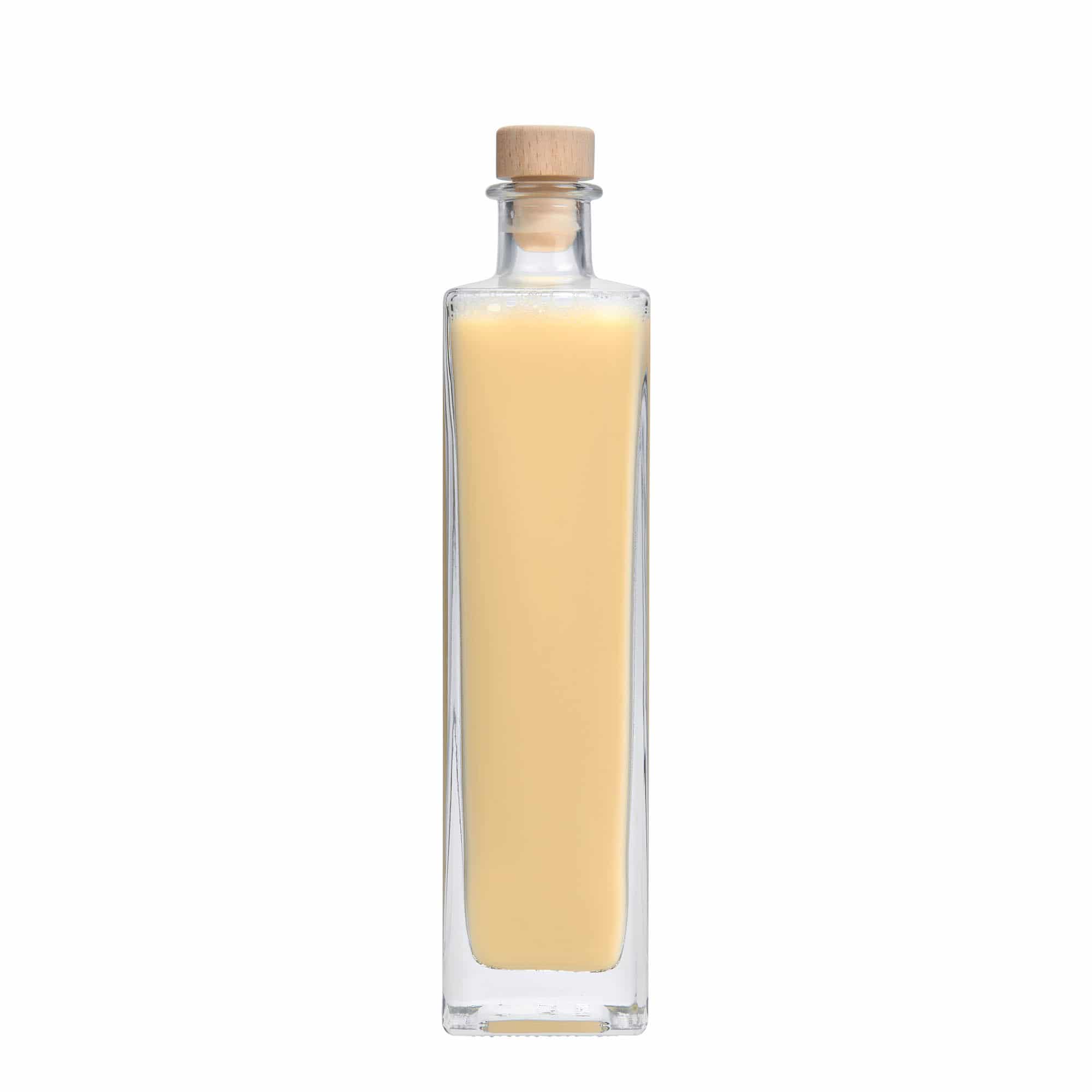 500 ml lasipullo 'Rafaello', nelikulmainen, suu: korkki