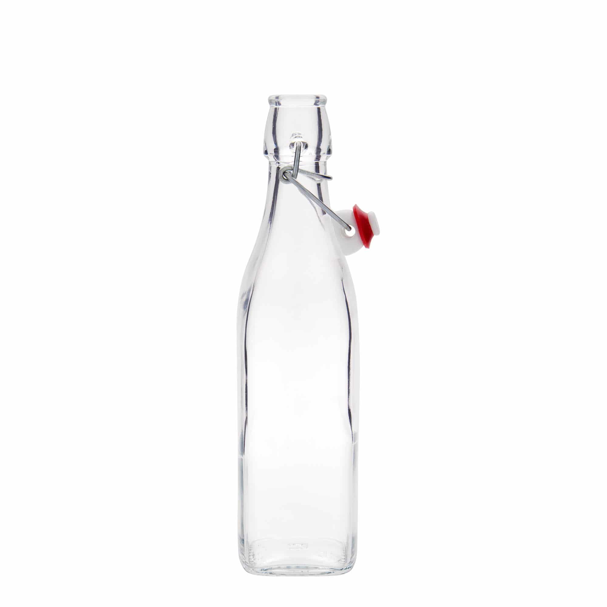 500 ml lasipullo 'Swing, neliö, suu: patenttikorkki