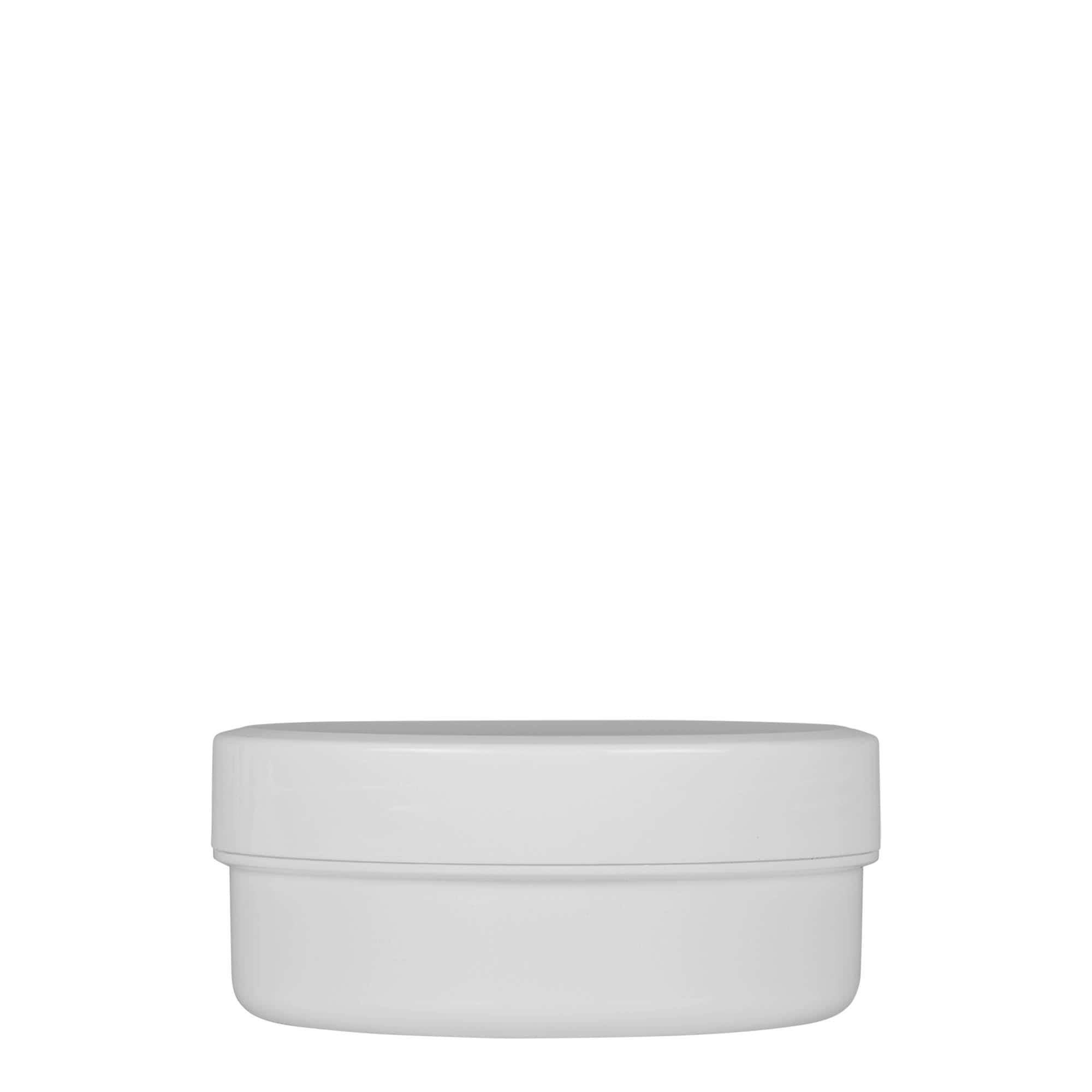 125 ml muovipurkki 'White Line', PP, valkoinen, suuaukko: ruuvikorkki