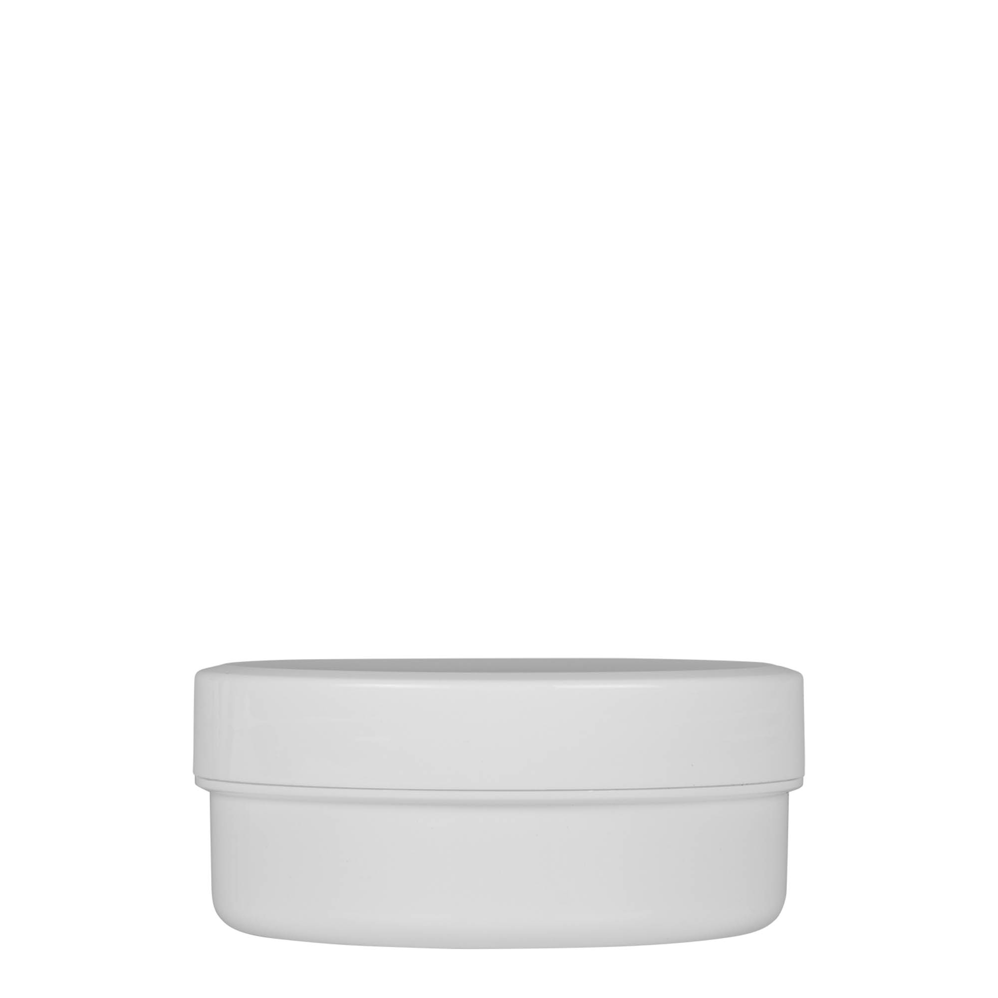 125 ml muovipurkki 'White Line', PP, valkoinen, suuaukko: ruuvikorkki