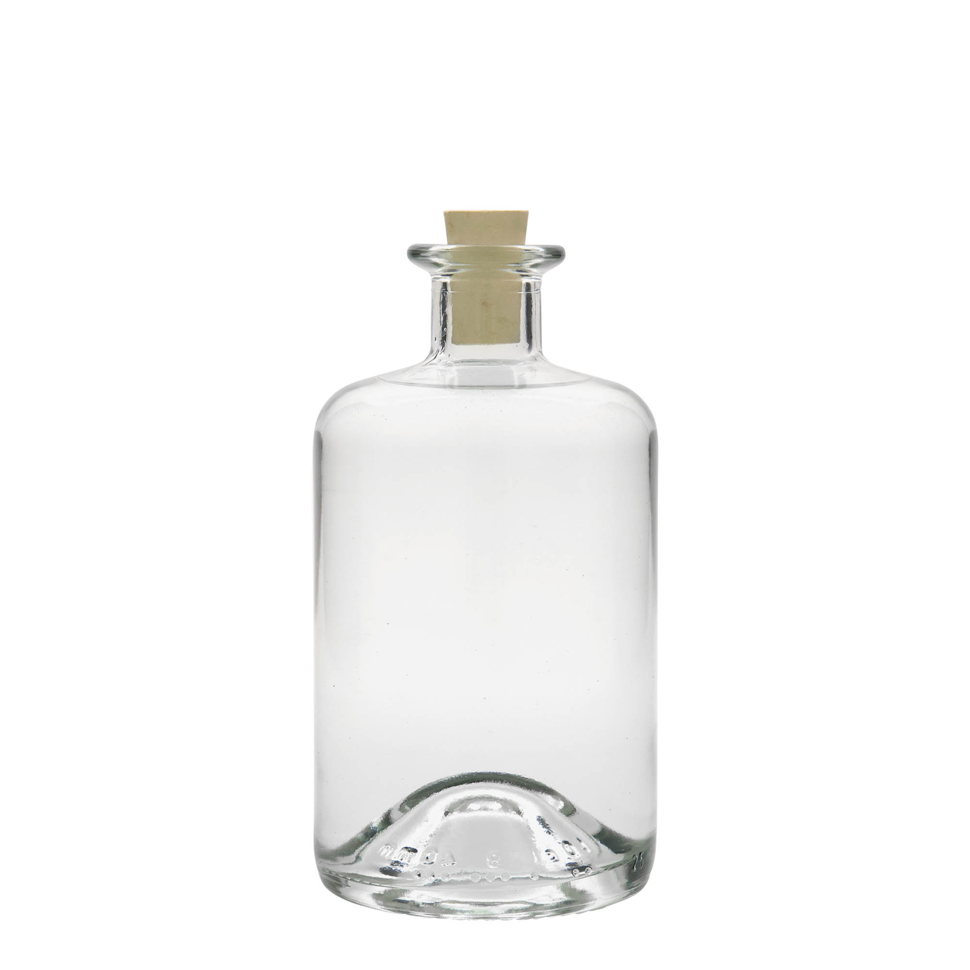 500 ml lasipullo apteekkarille, suuaukko: korkki