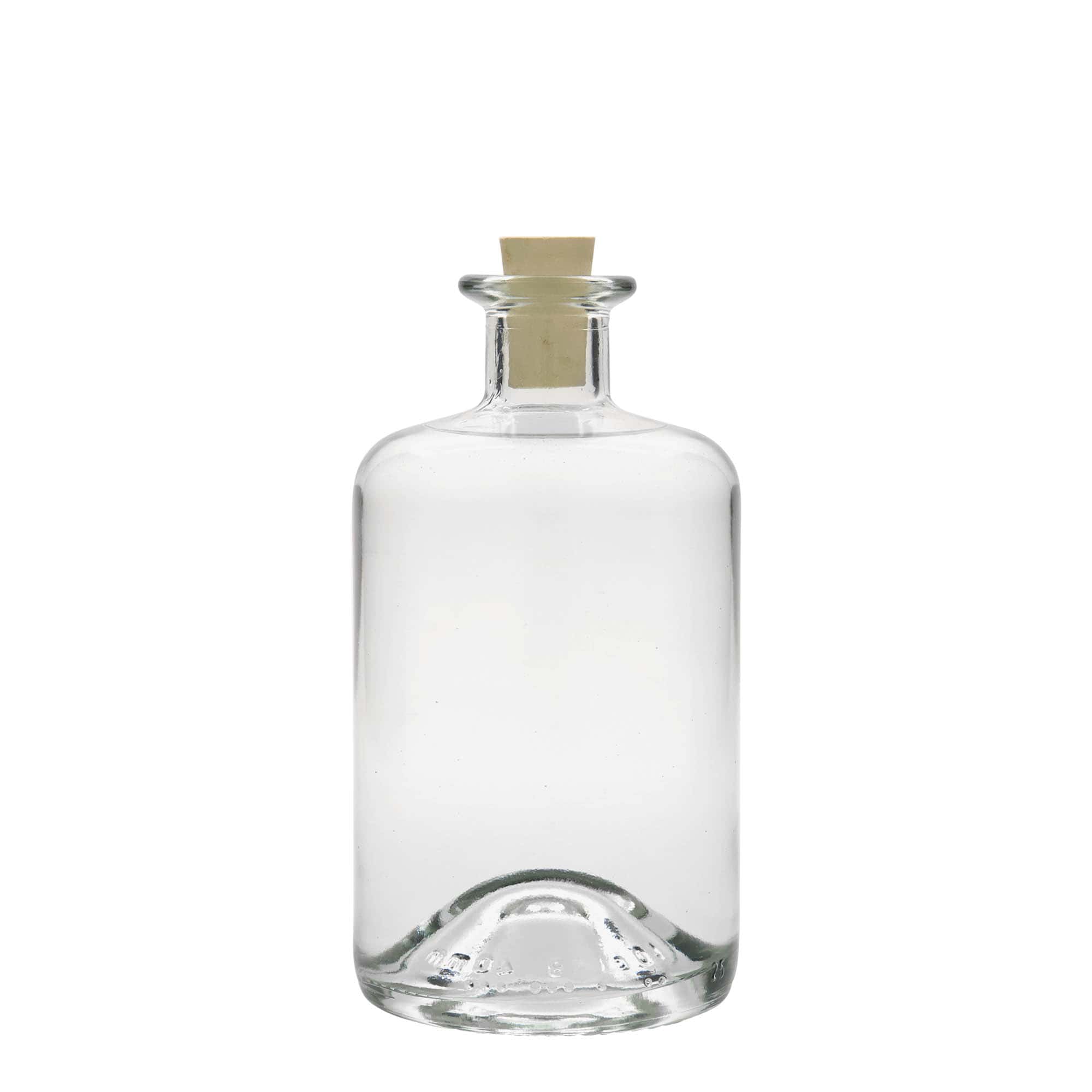 500 ml lasipullo apteekkarille, suuaukko: korkki