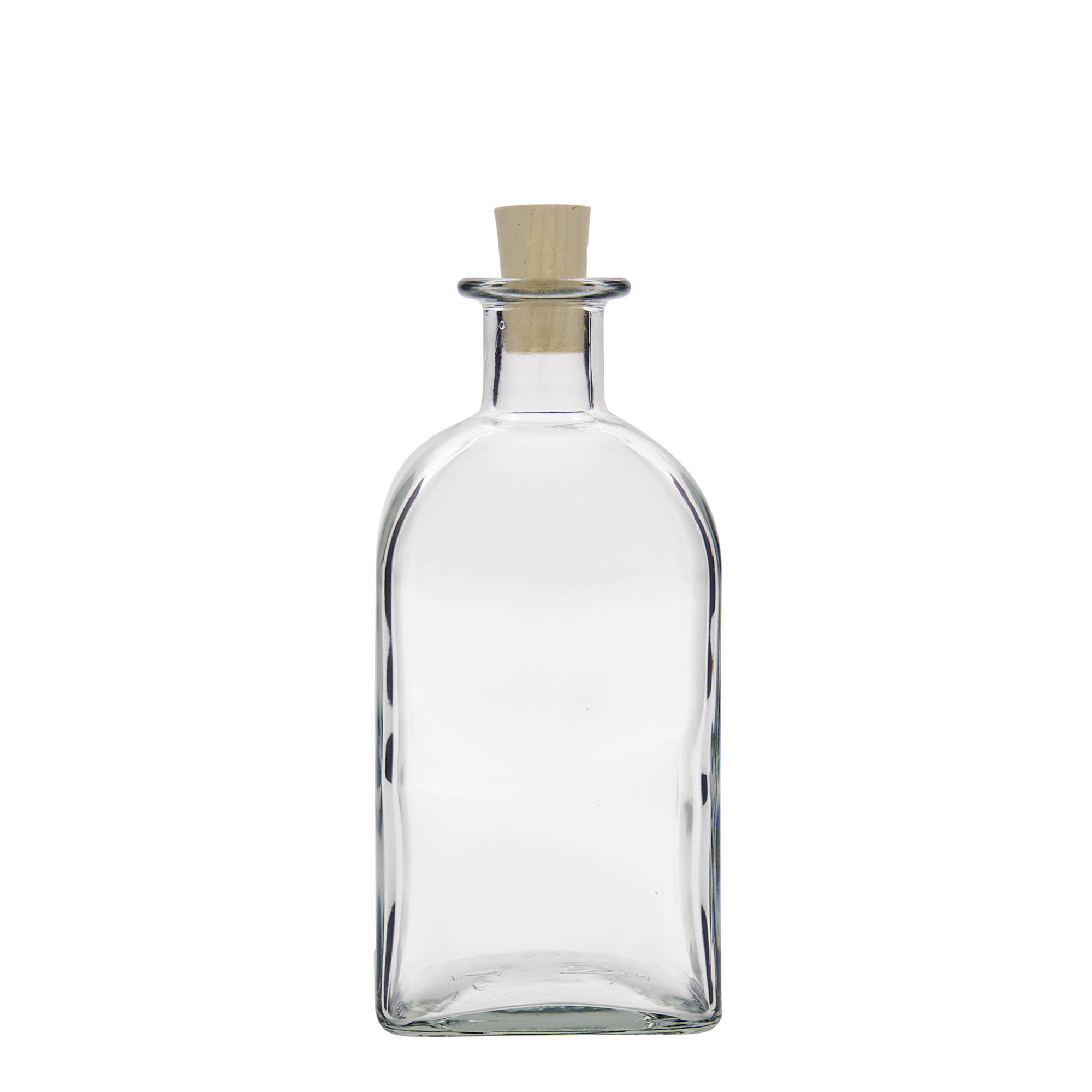 500 ml lasipullo Apotheker Carré, neliömäinen, suuaukko: korkki 500 ml lasipullo Apotheker Carré, neliömäinen, suuaukko: korkki