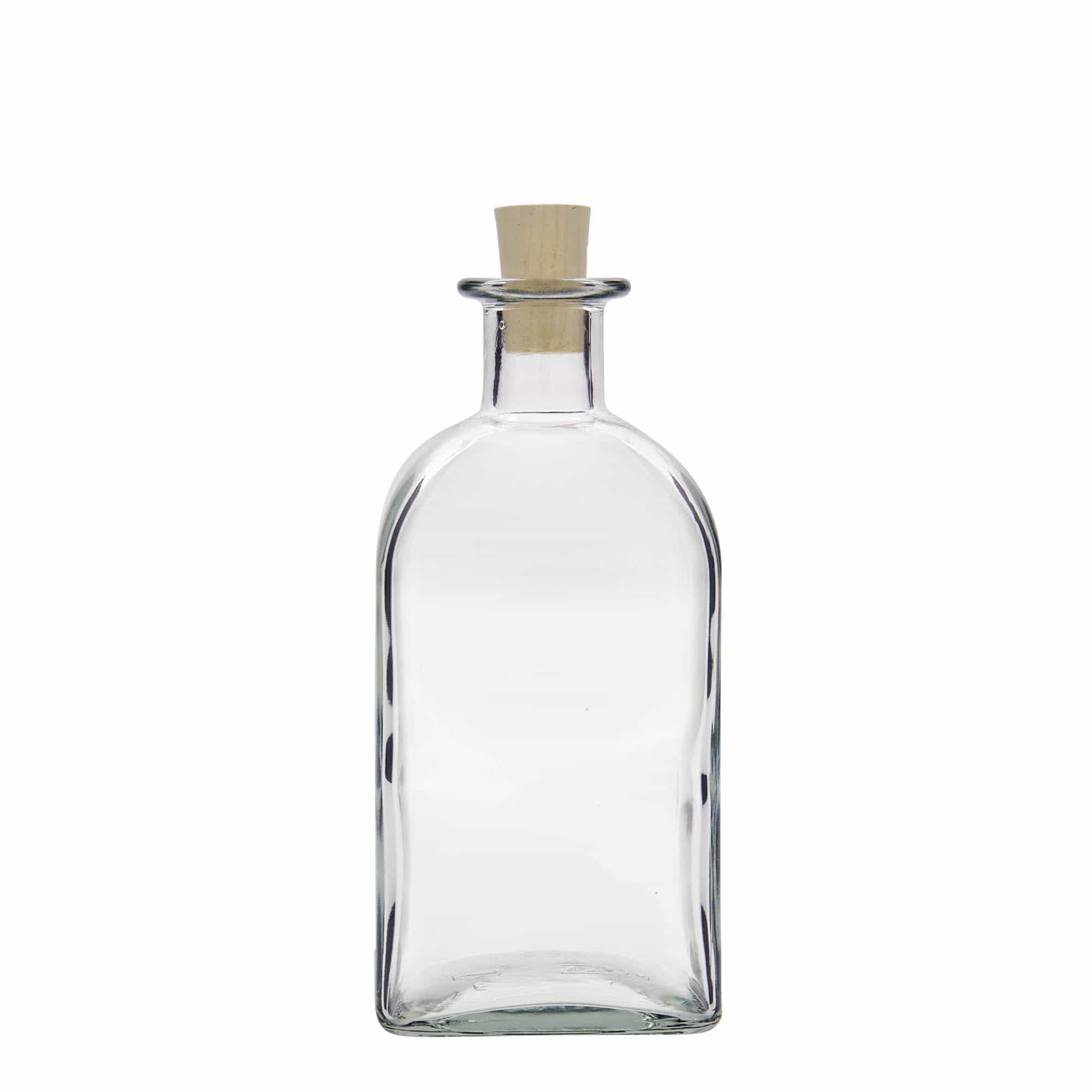 500 ml lasipullo Apotheker Carré, neliömäinen, suuaukko: korkki