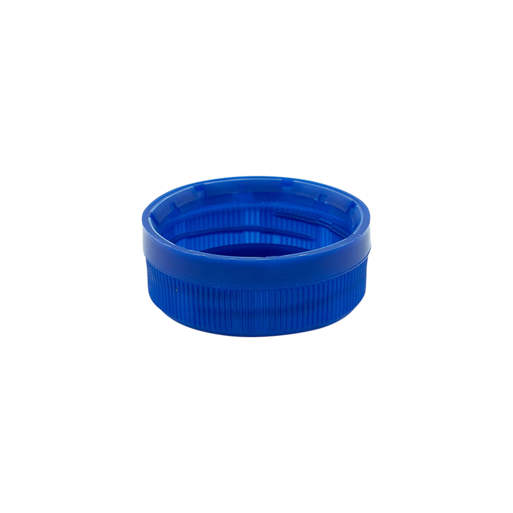 Kierrettävä suljin, kaksijuoksuinen kierre, PE-muovi, sininen, suulle: PET 38 mm Kierrettävä suljin, kaksijuoksuinen kierre, PE-muovi, sininen, suulle: PET 38 mm