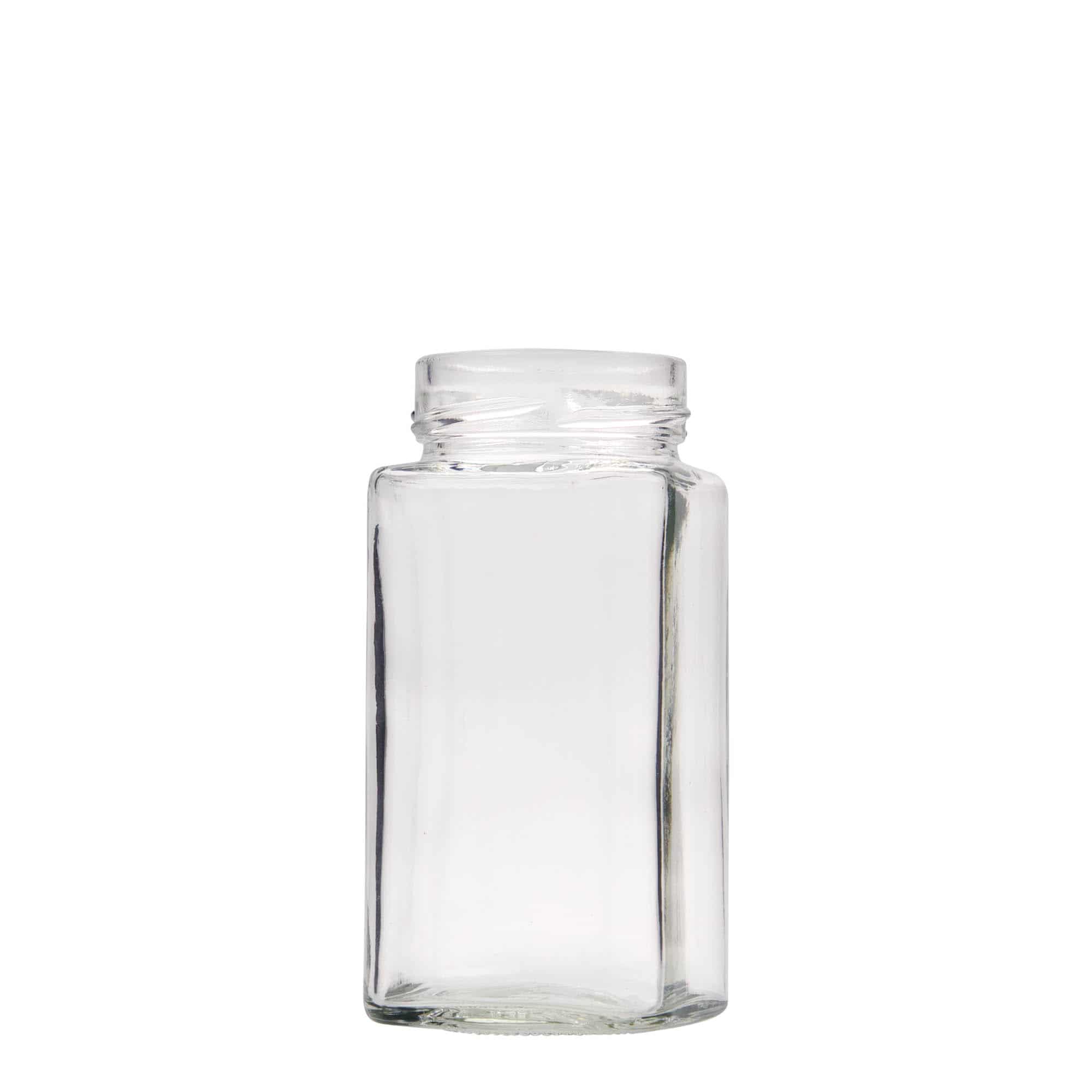 314 ml nelikulmainen lasi 'Funny', suuaukko: Deep-Twist-Off (DTO 58)