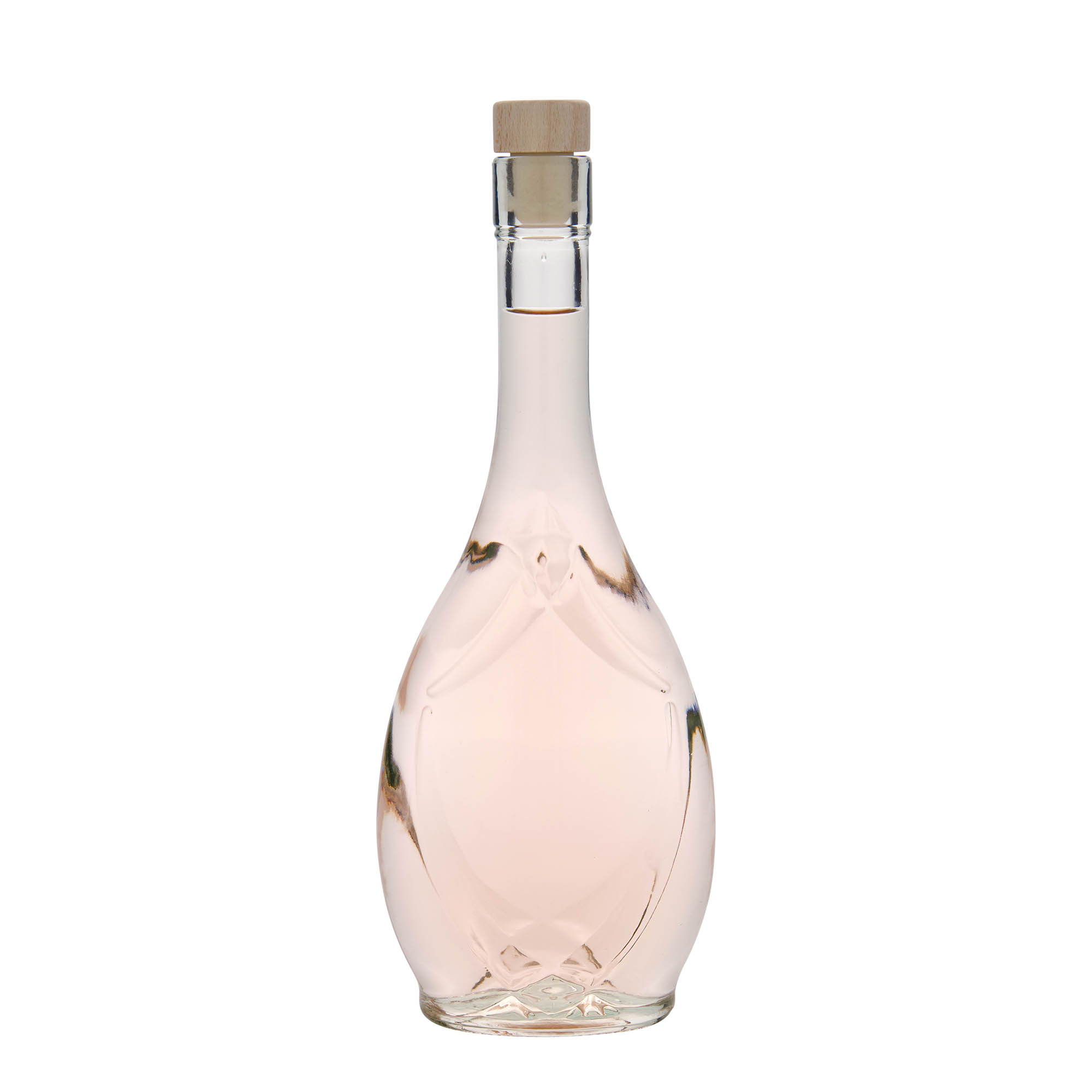 500 ml lasipullo 'Saragossa', ovaali, suuaukko: korkki