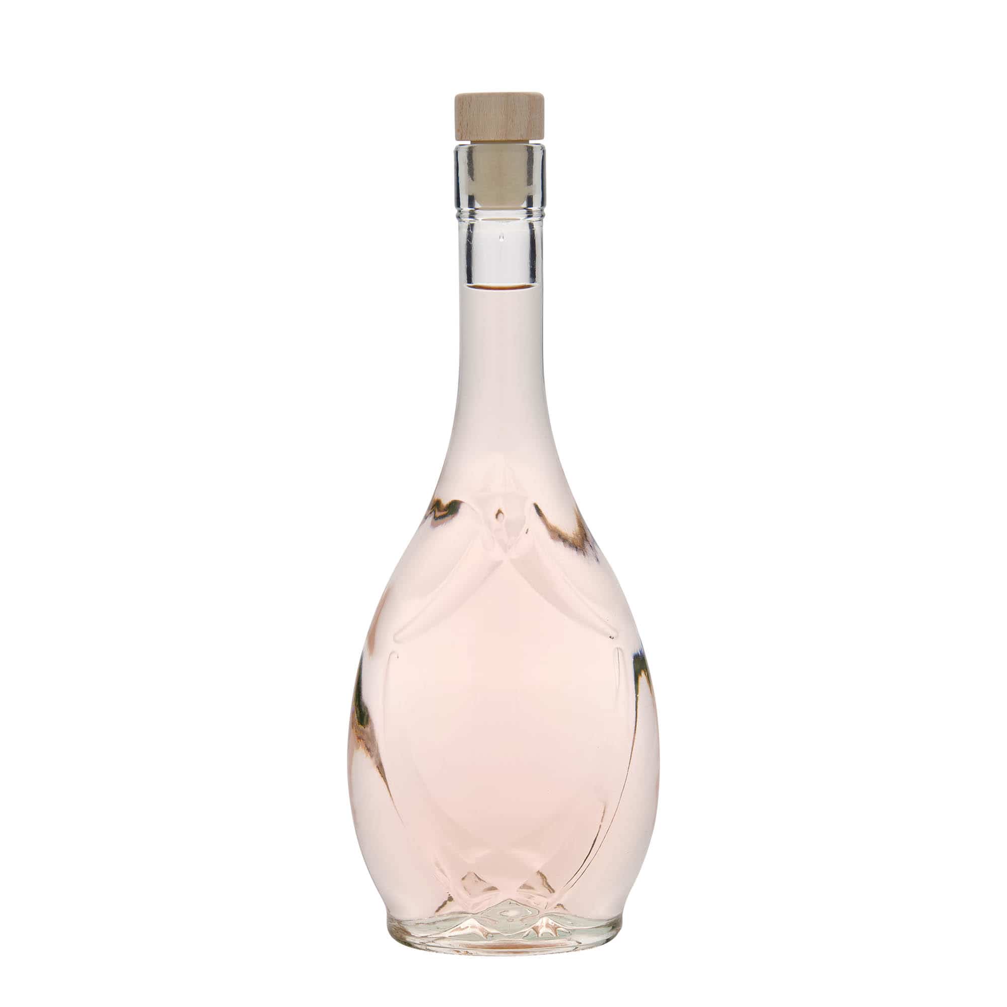 500 ml lasipullo 'Saragossa', ovaali, suuaukko: korkki