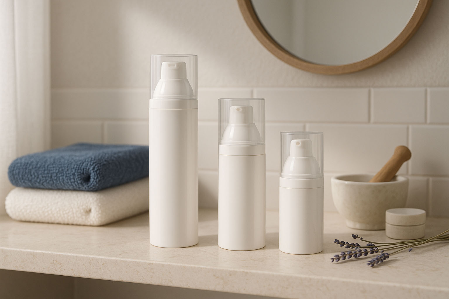 Airless-Spender Pumpkopf 'Mezzo', PP-Kunststoff, weiß