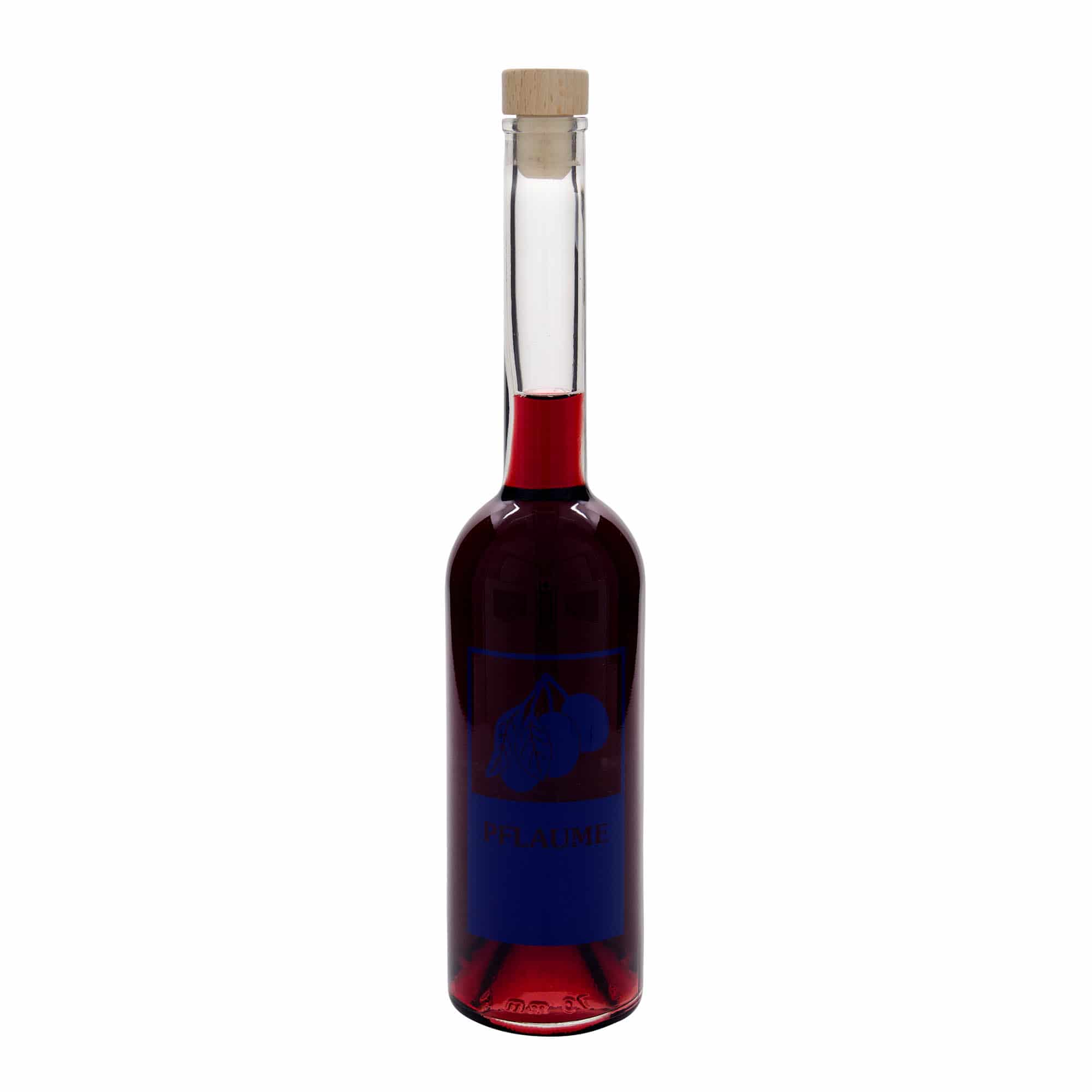 500 ml lasipullo 'Opera', kuva: luumu, suuaukko: korkki
