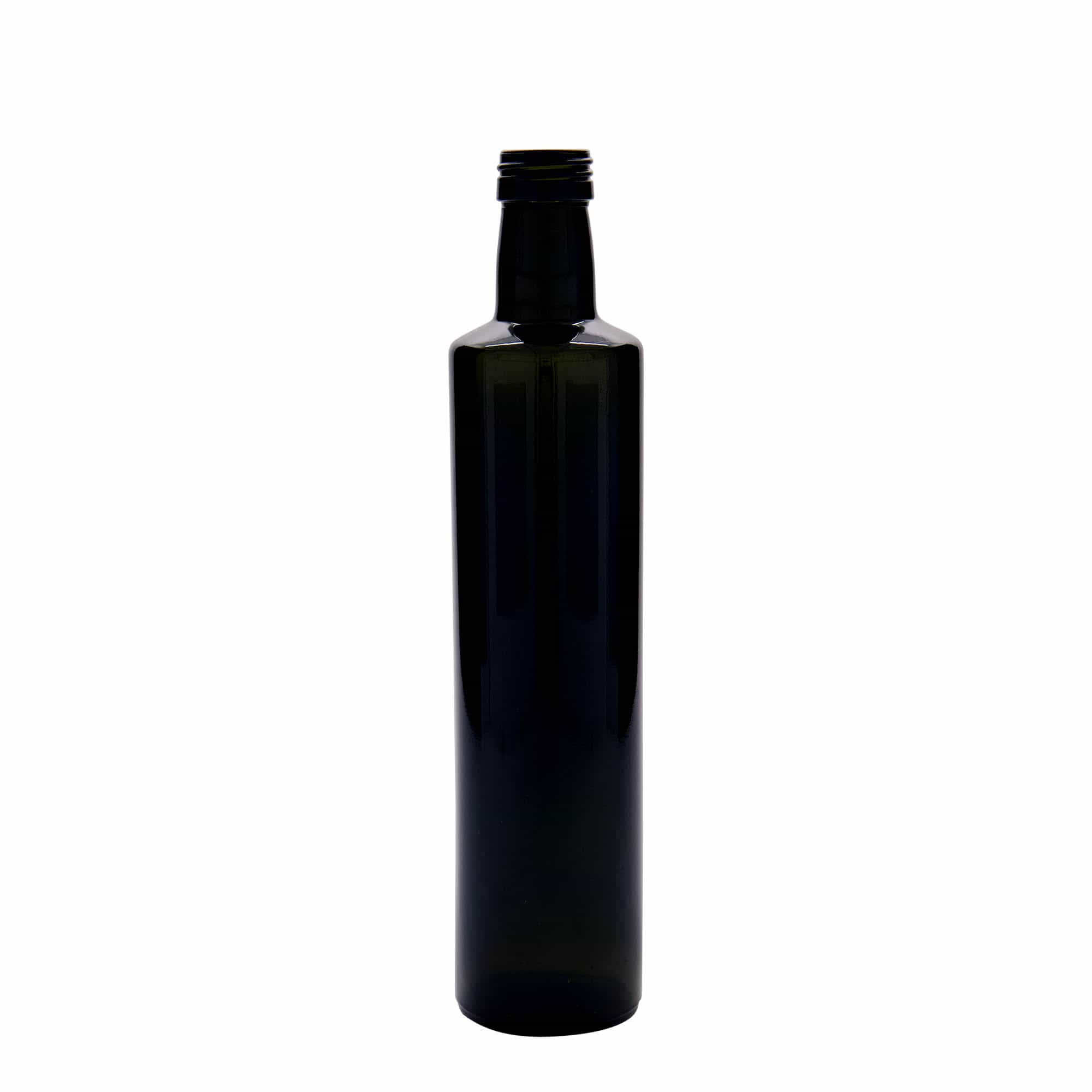 500 ml lasipullo 'Dorica', antiikkivihreä, suuaukko: PP 31,5