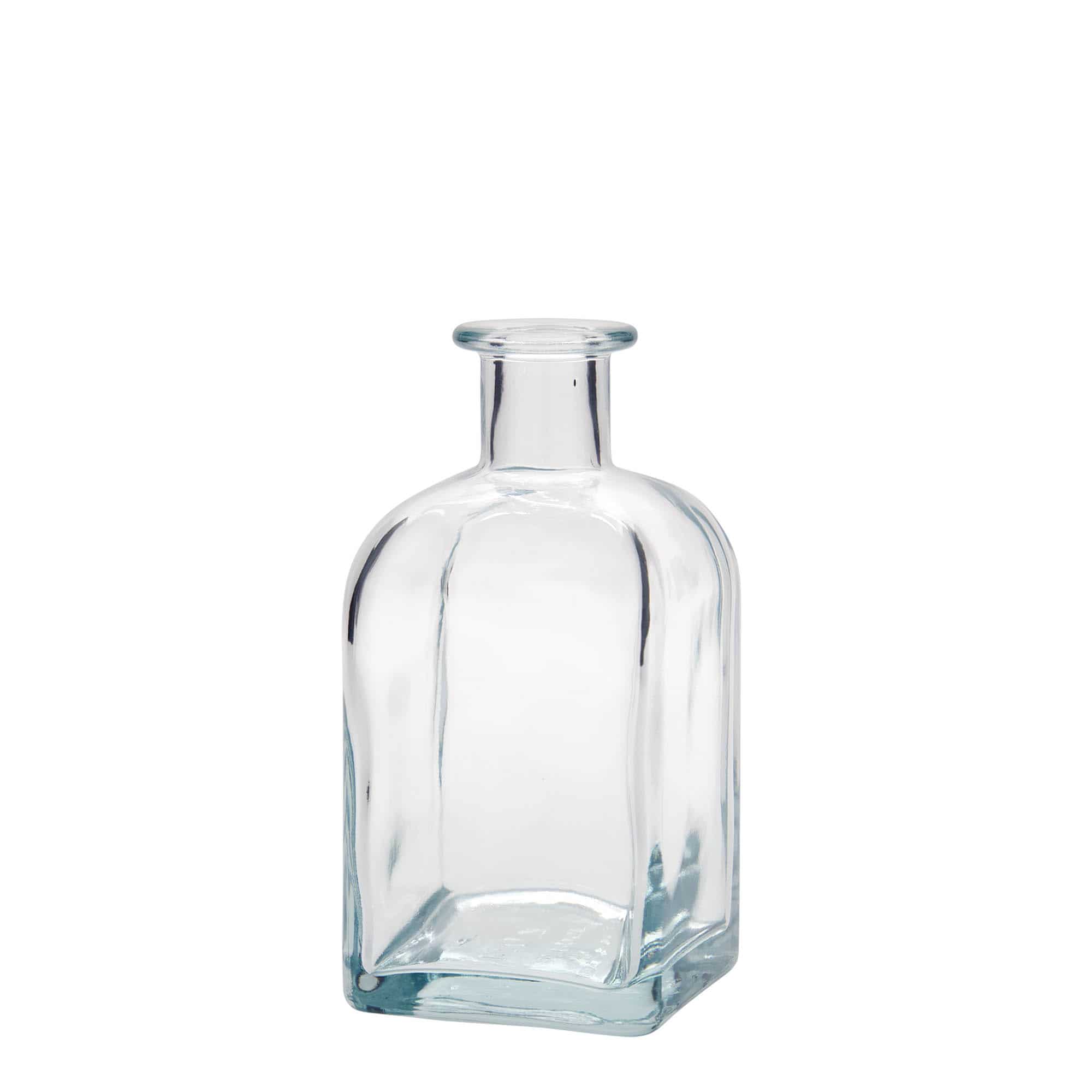 350 ml apteekkarin lasipullo Carré, neliö, suu: korkki