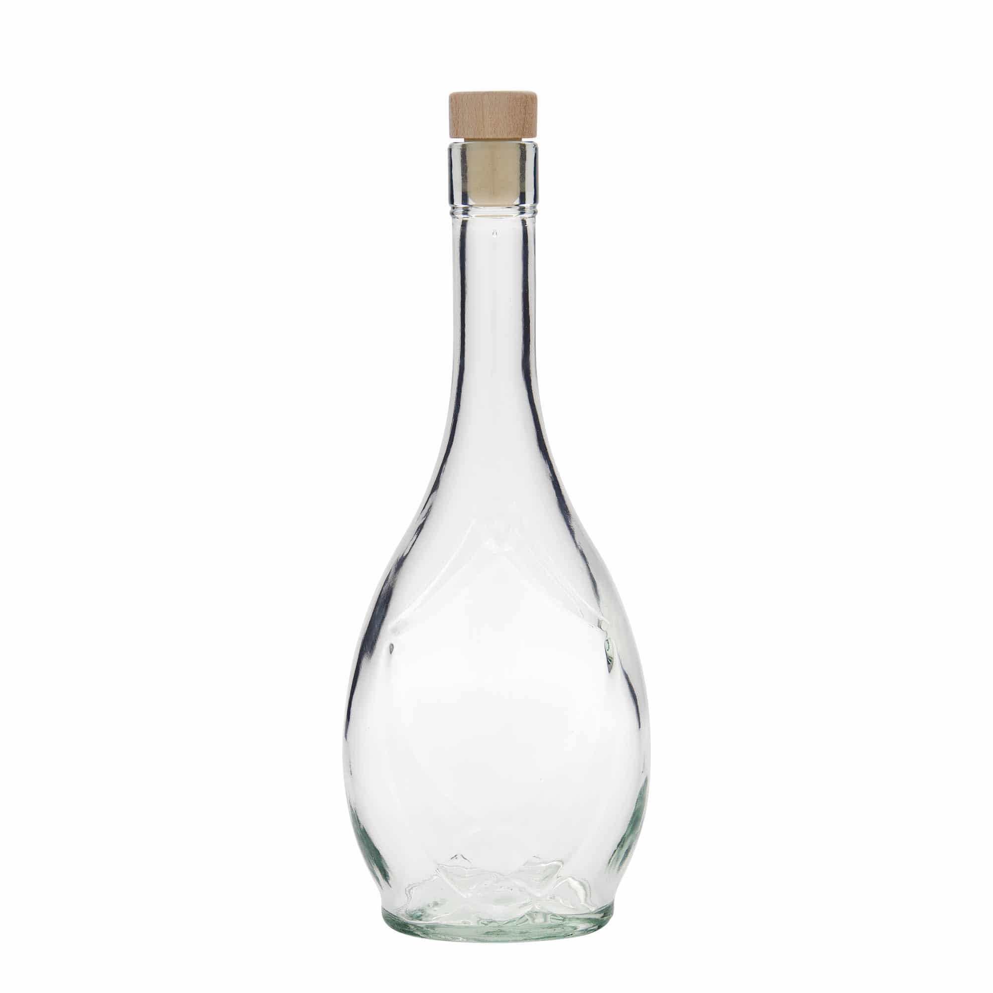 500 ml lasipullo 'Saragossa', soikea, suu: korkki