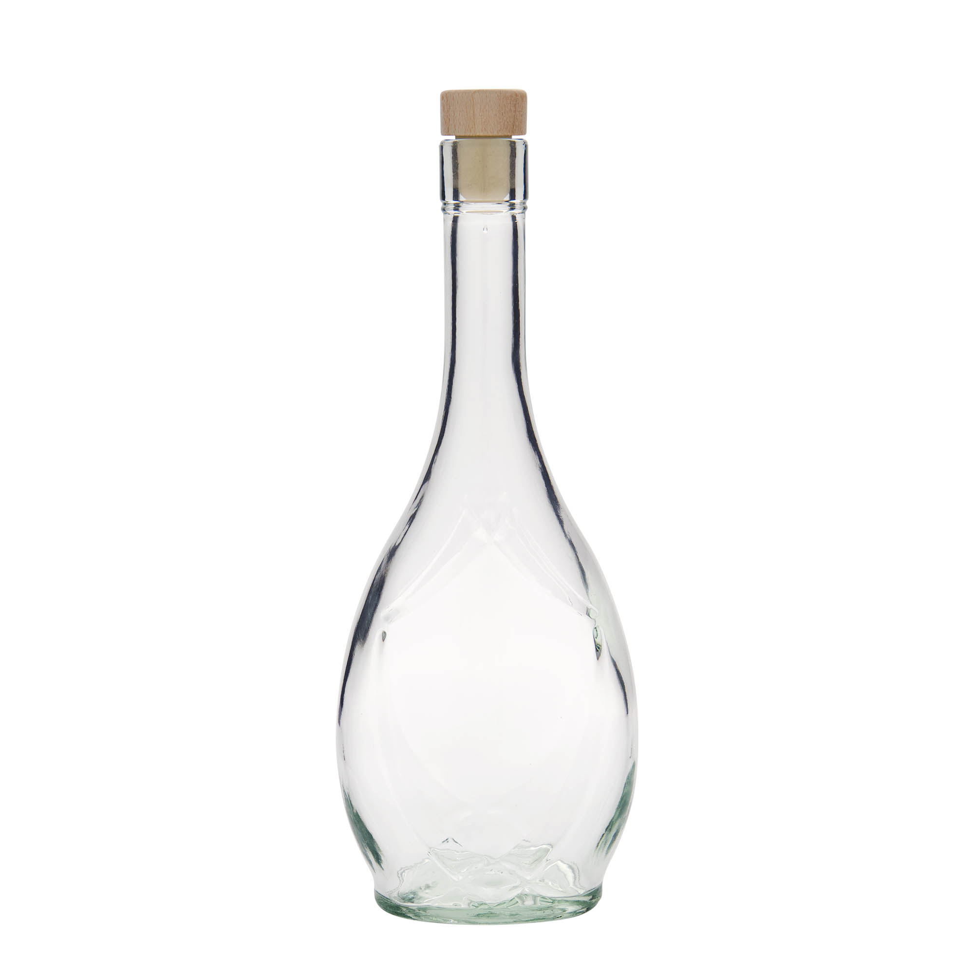 500 ml lasipullo 'Saragossa', ovaali, suuaukko: korkki