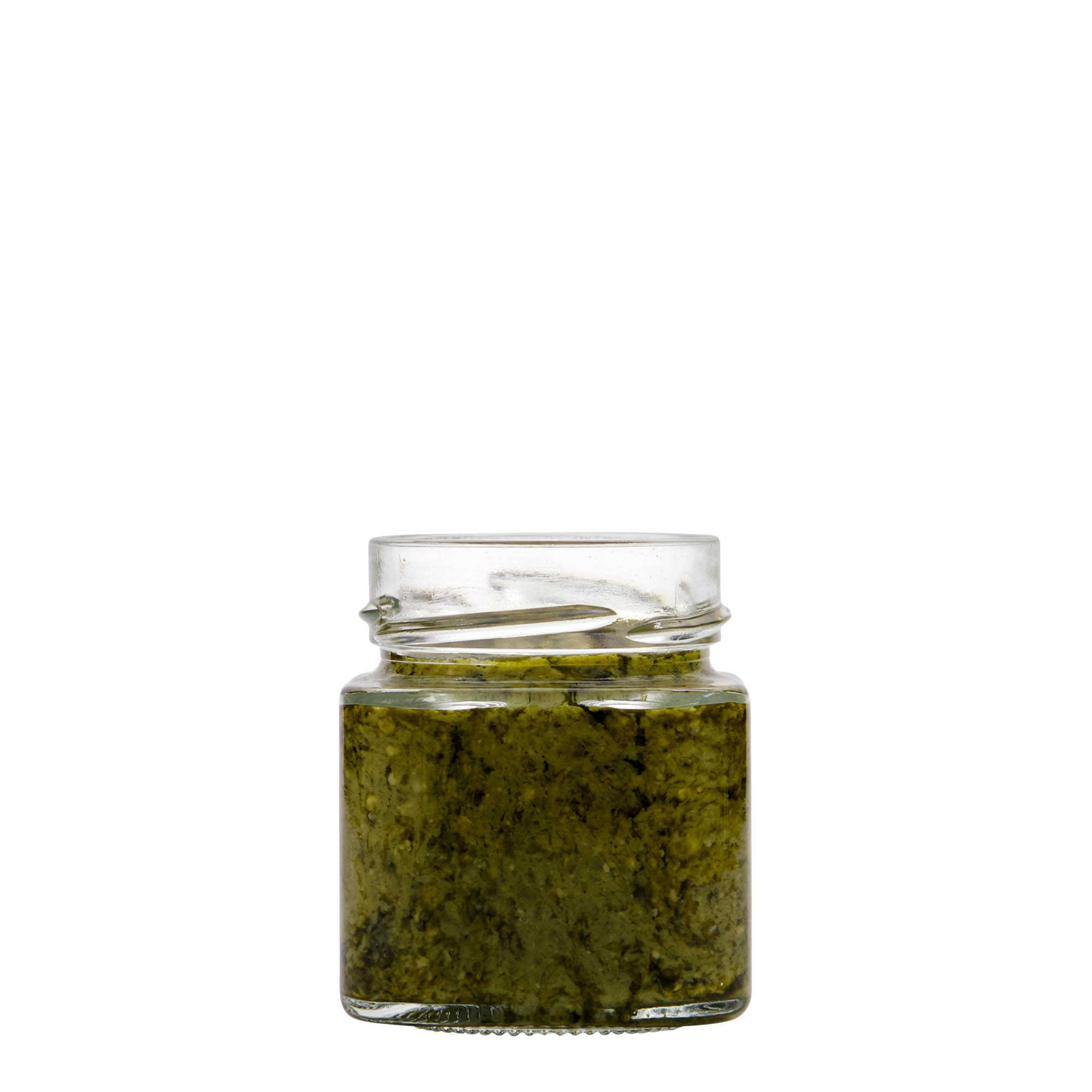 156 ml nelikulmainen lasi 'Funny', suuaukko: Deep-Twist-Off (DTO 58)