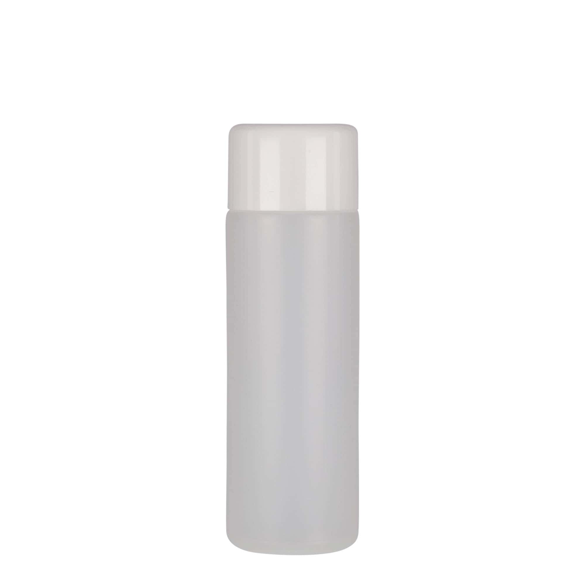 200 ml pyöreä pullo, PE-muovi, natur, suu: Kierrekorkki