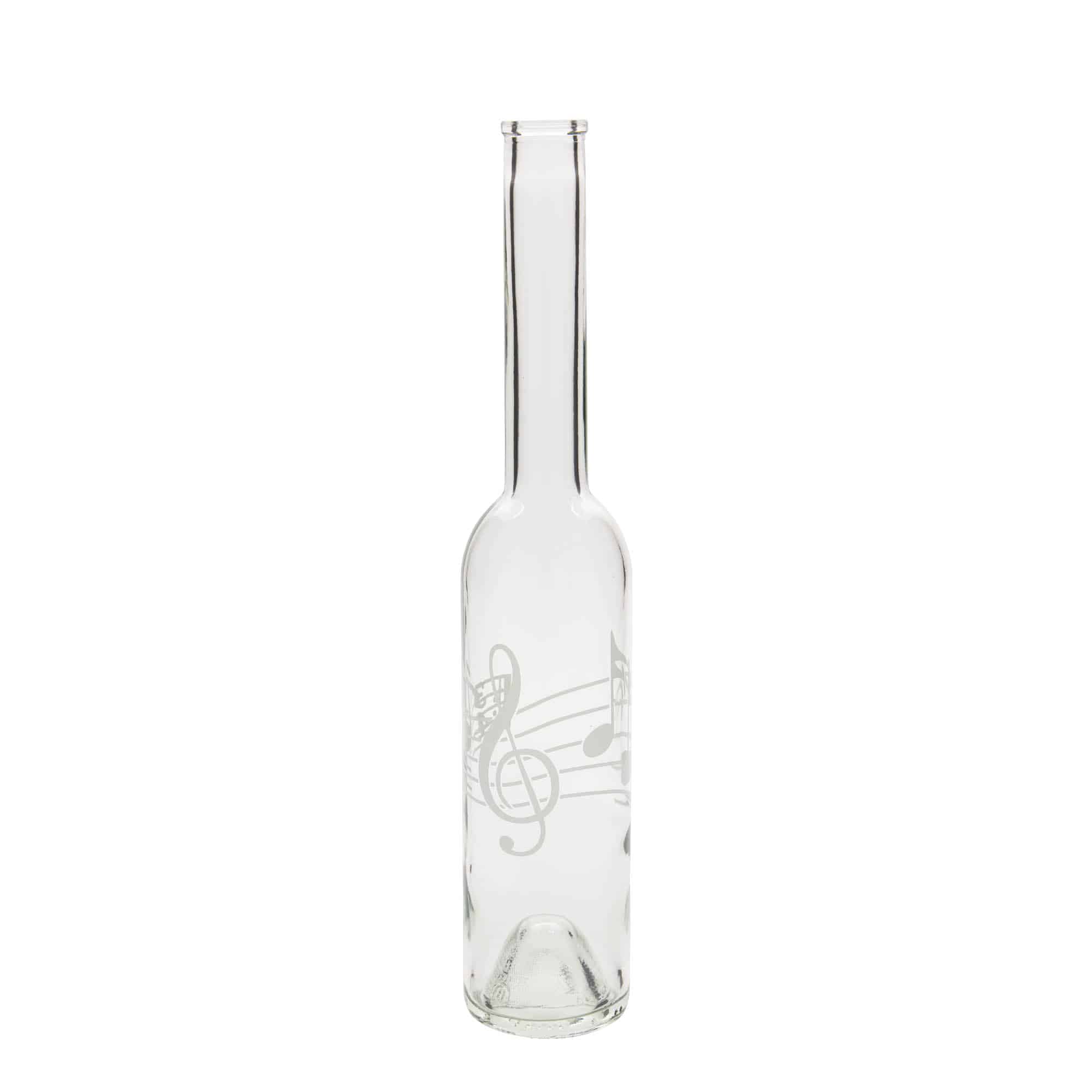 350 ml lasipullo 'Ooppera', kuvio: nuotit, suu: korkki 350 ml lasipullo 'Ooppera', kuvio: nuotit, suu: korkki