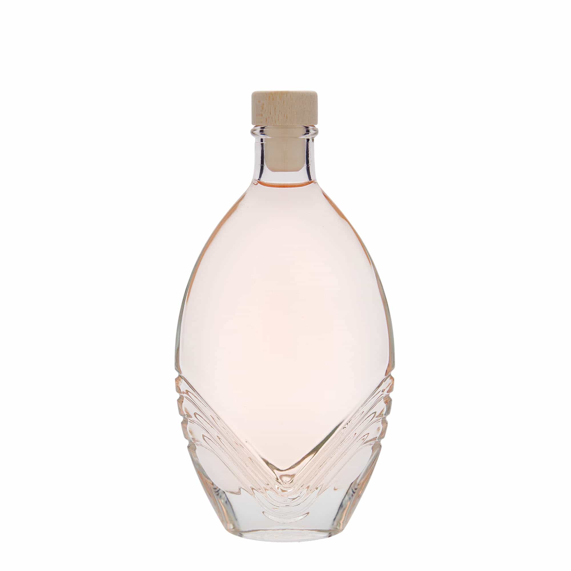 200 ml lasipullo 'Florence', soikea, suu: korkki