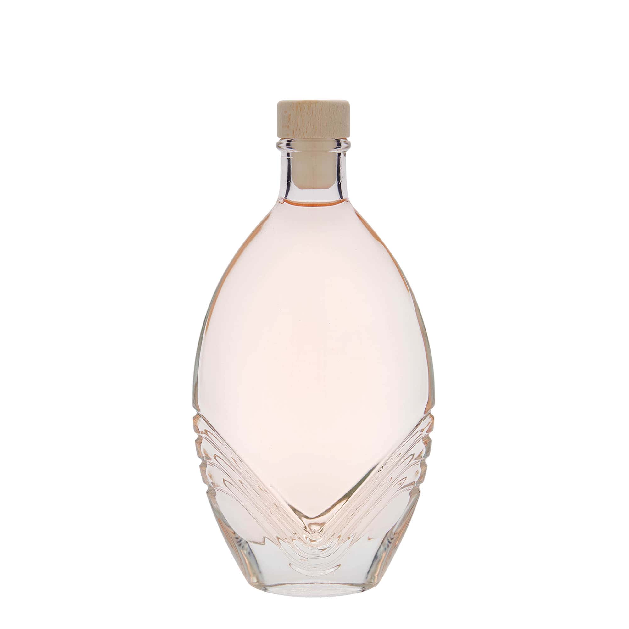 200 ml lasipullo 'Florence', soikea, suuaukko: korkki
