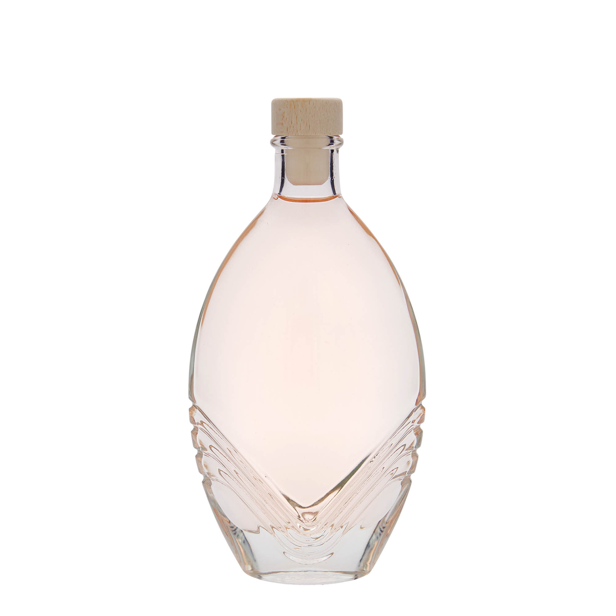 200 ml lasipullo ”Florence”, soikea, suuaukko: korkki