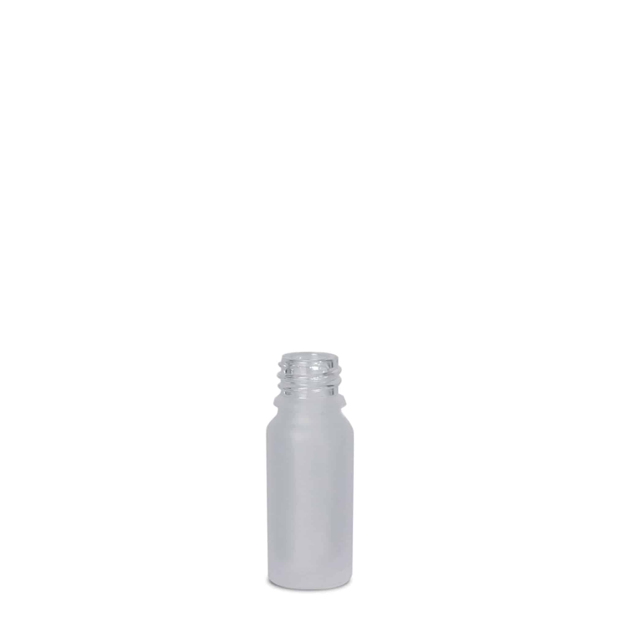 10 ml lääkepullo, lasi, huurrettu, suu: DIN 18 10 ml lääkepullo, lasi, huurrettu, suu: DIN 18