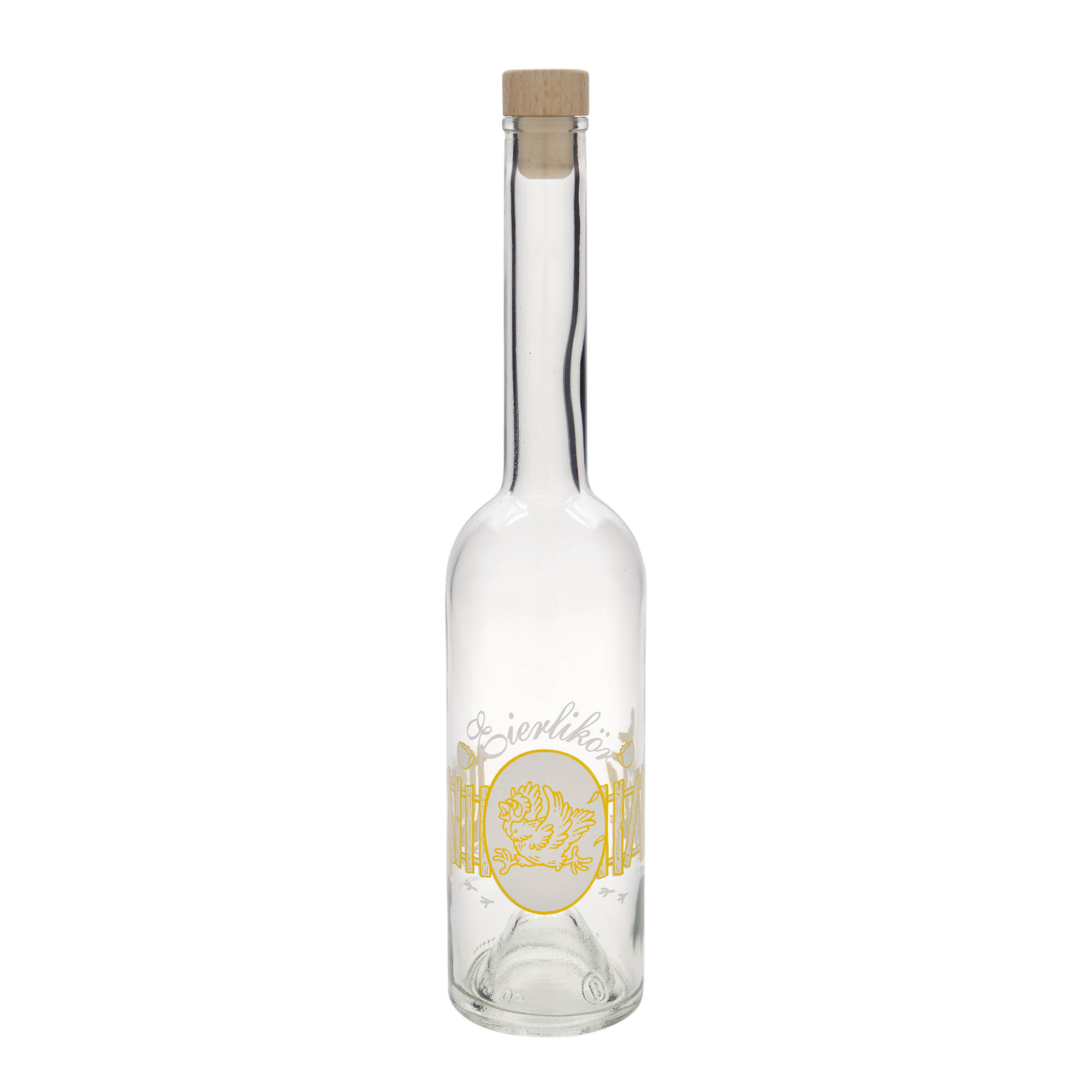 500 ml lasipullo 'Opera', kuvio: munalikööri, suuaukko: korkki