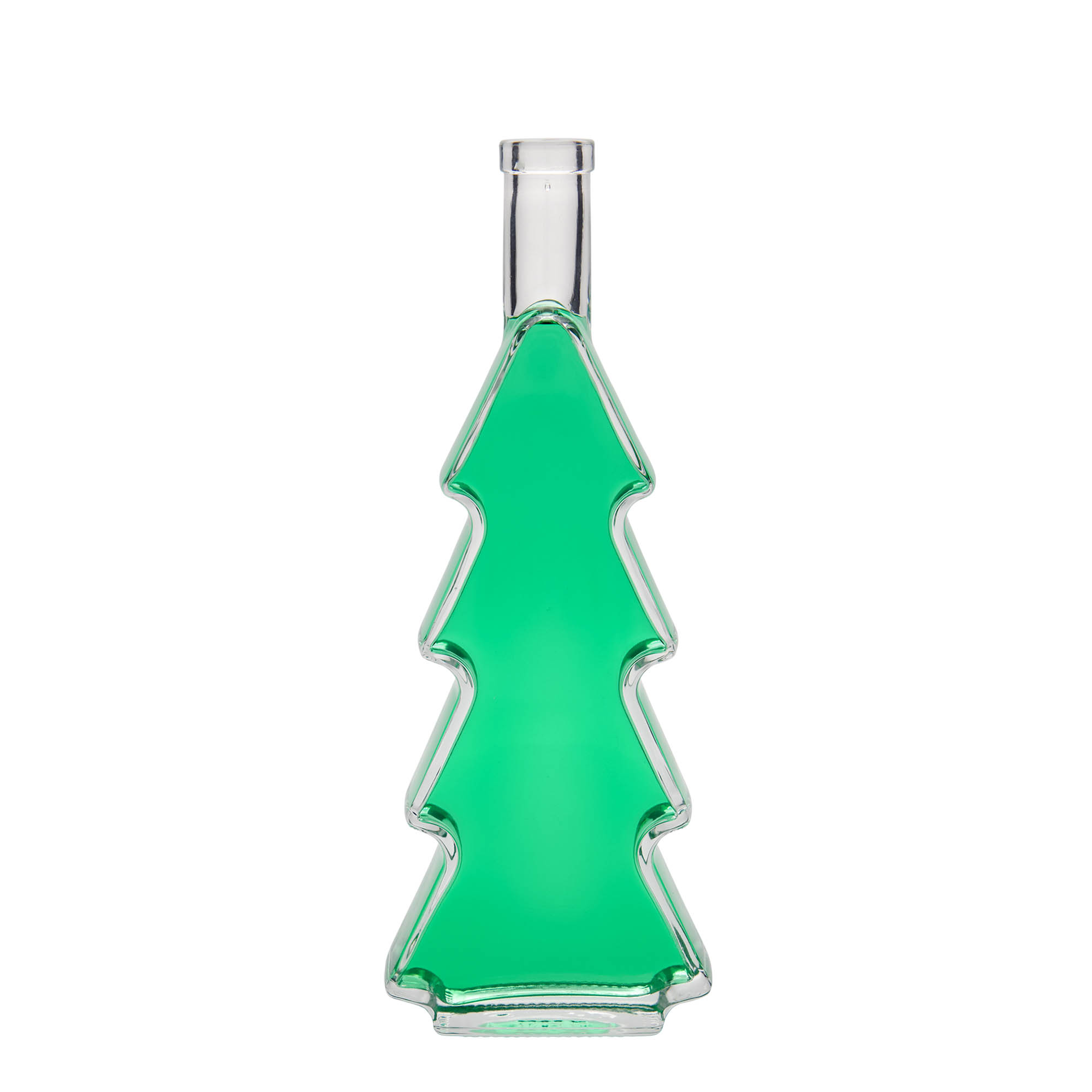 500 ml lasipullo 'Joulukuusi', suu: korkki
