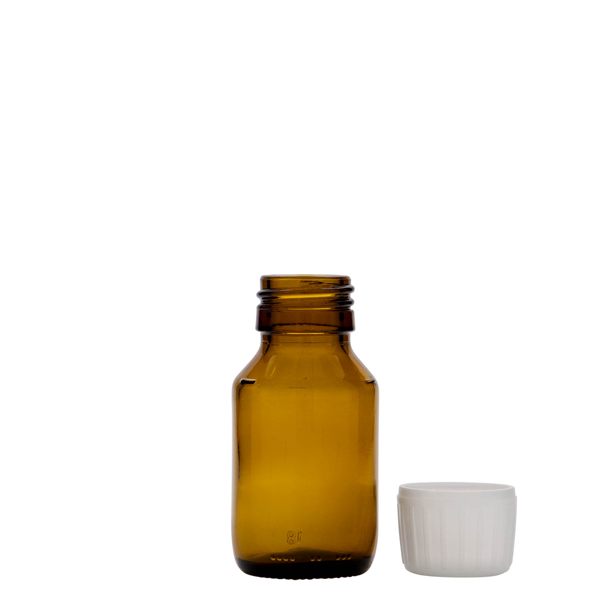 50 ml lääkeputkilo, ruskea, lasia, suuaukon koko: PP 28