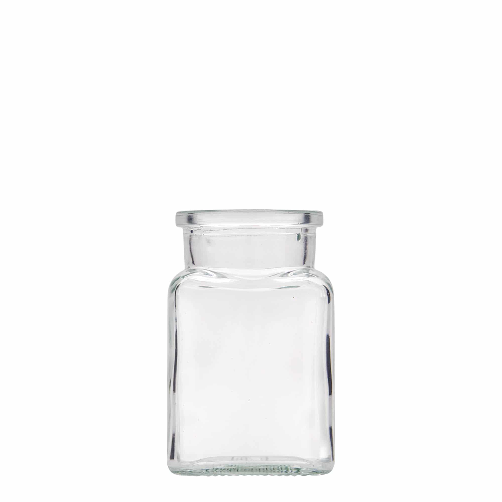 150 ml lasipurkki korkkikannella, neliö, suu: korkki 150 ml lasipurkki korkkikannella, neliö, suu: korkki