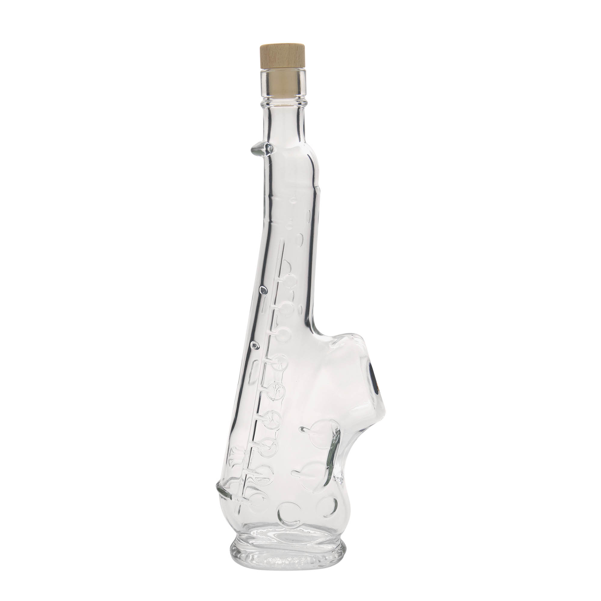 500 ml lasipullo 'Saksofoni', suuaukko: korkki