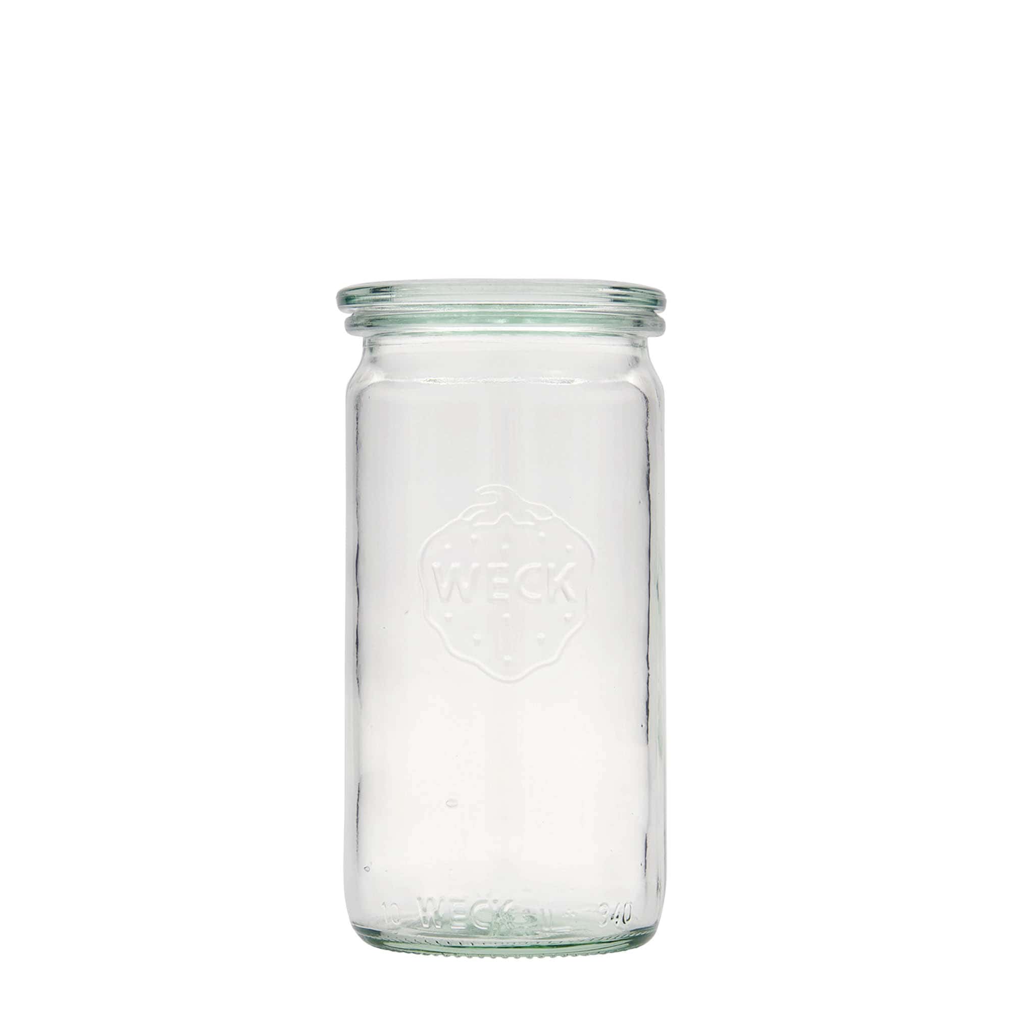 340 ml WECK-sylinterilasi, suuaukko: pyöreä reuna