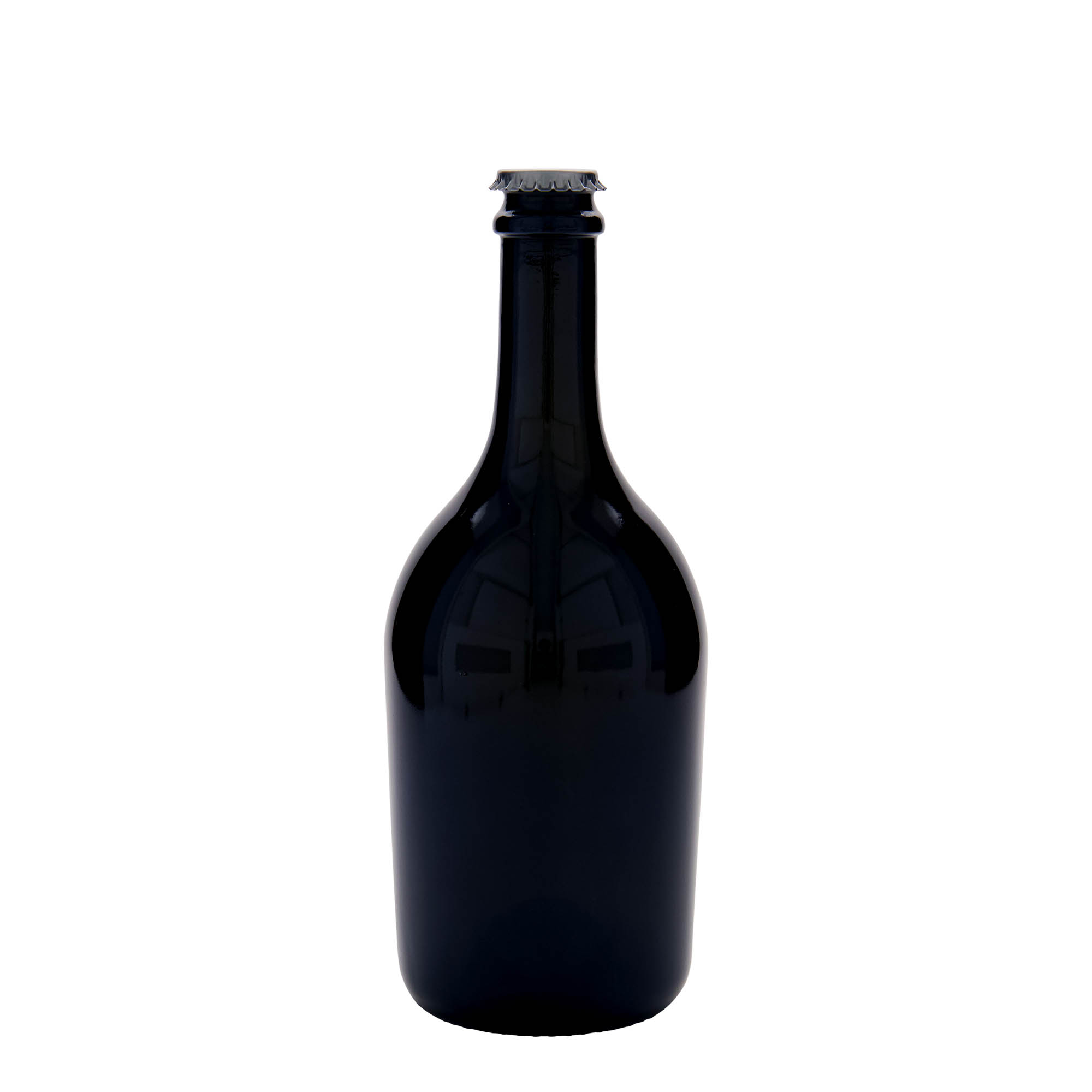 750 ml olut-/kuohuviinipullo ”Butterfly”, lasia, antiikkivihreä, suuaukko: kruunukorkki