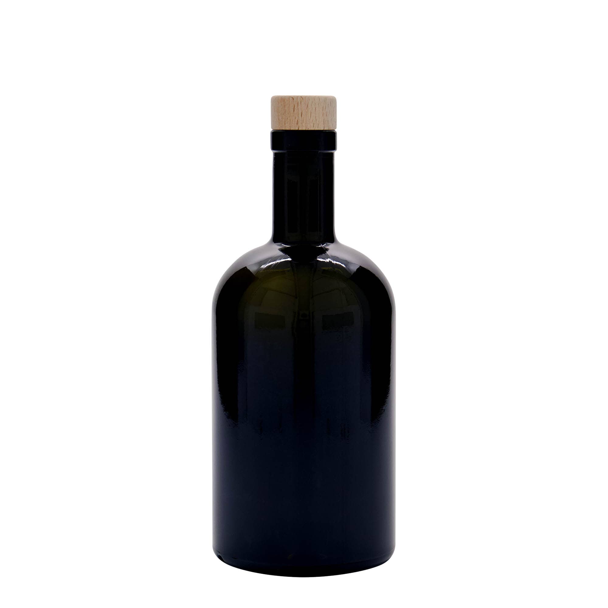 500 ml lasipullo ”Farmacia”, antiikkivihreä, suuaukko: korkki