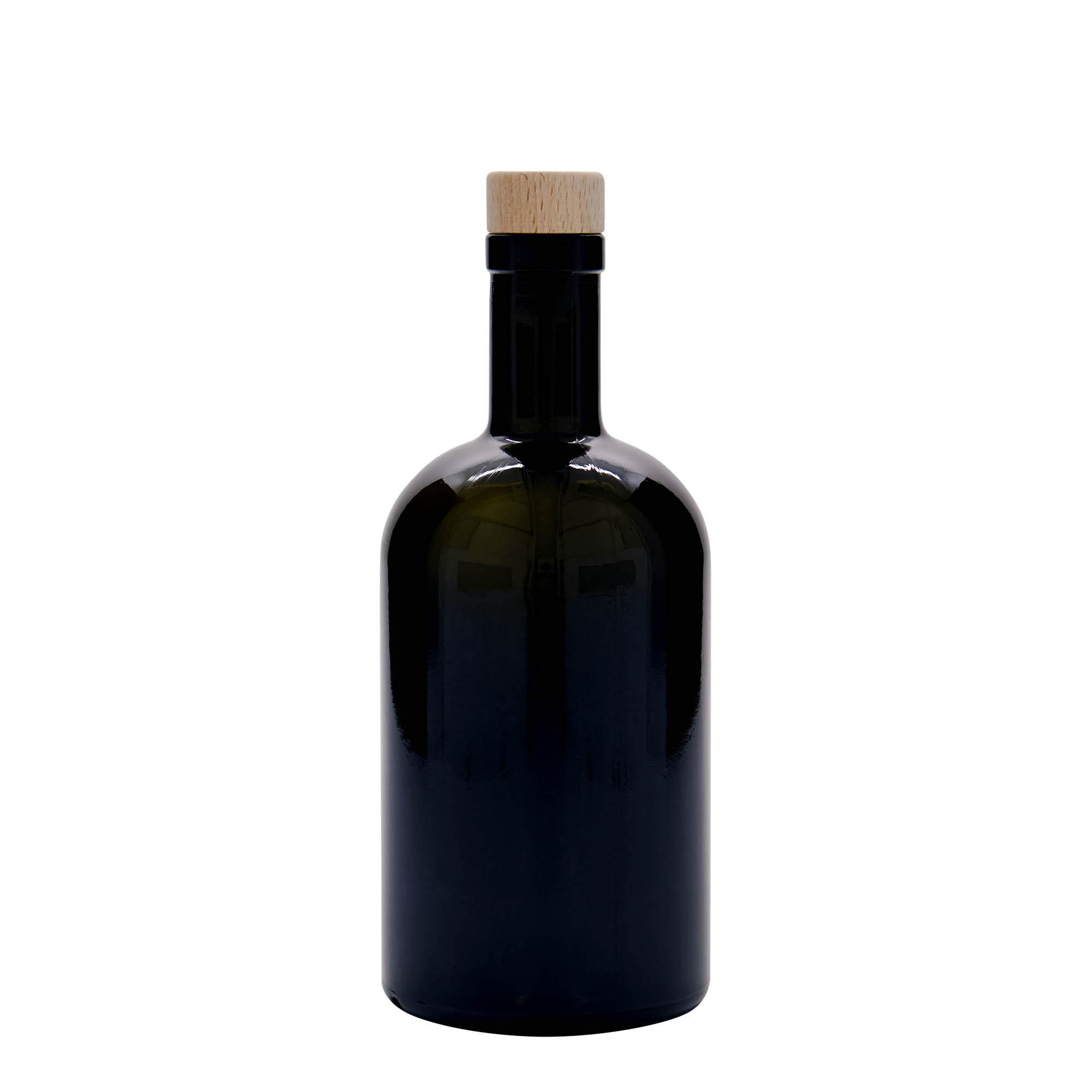 500 ml lasipullo ”Farmacia”, antiikkivihreä, suuaukko: korkki